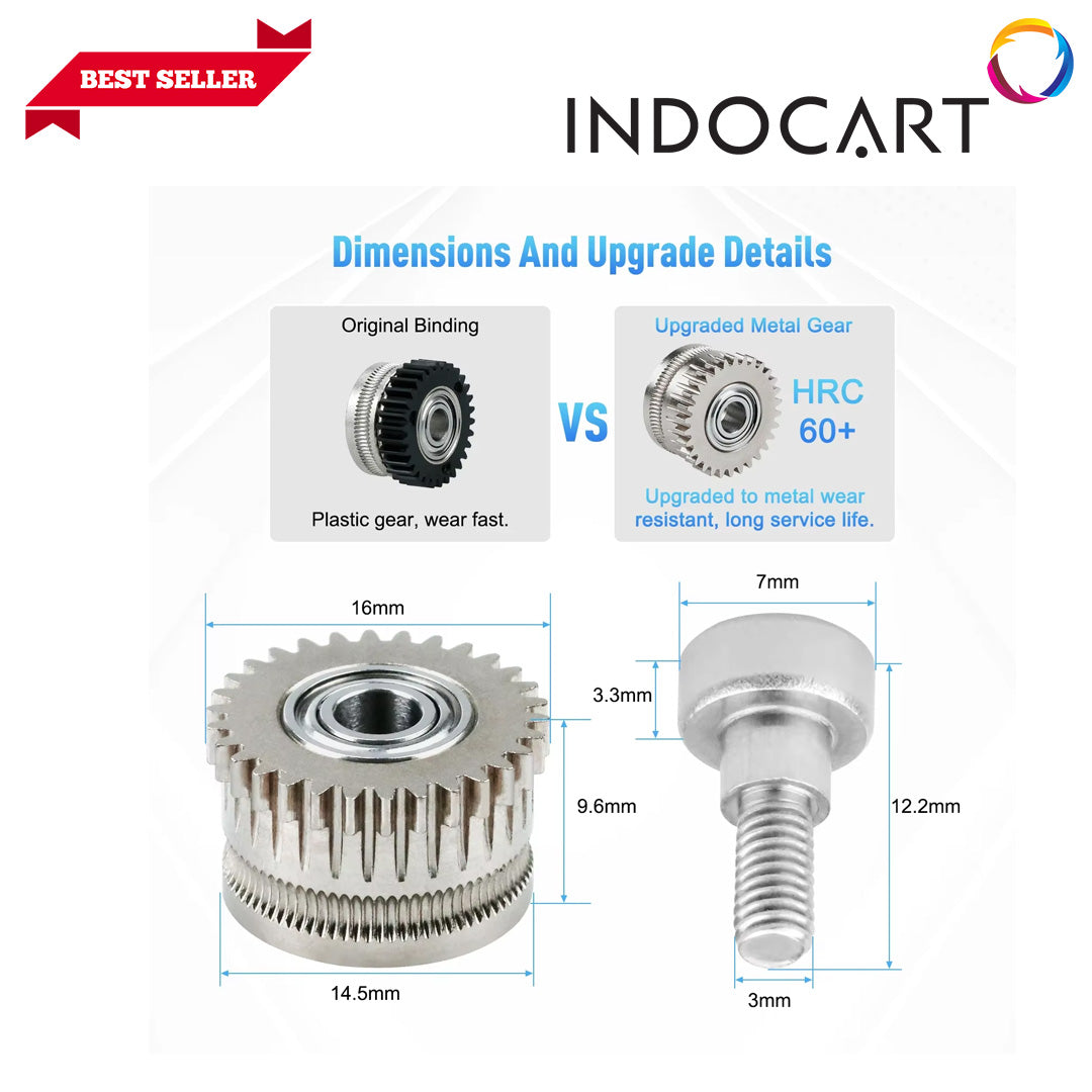 3D Printer Parts Creality Compatible Hardened Steel Extrusion Gear Kit for Creality K1C/K1/K1Max