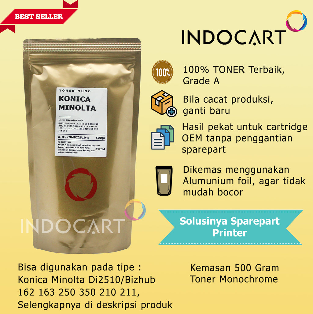 Serbuk Toner Konica Minolta-Di2510 Bizhub 162 163 250 350 210-500gr
