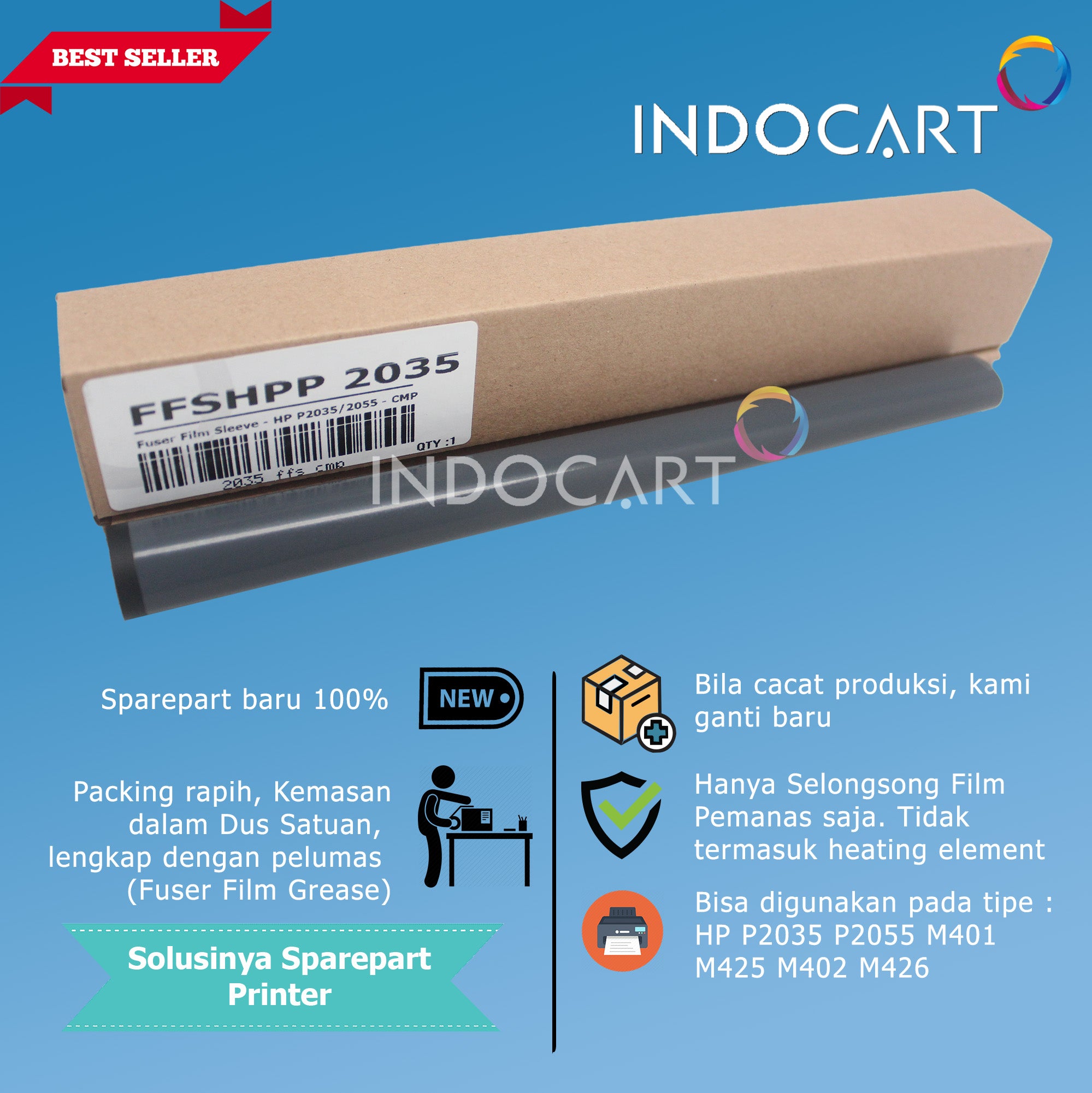 Fuser Film Sleeve-HP LaserJet P1102 M125 M127 M201 M225 M401 M425 M1212 M1217 M1132-CMP