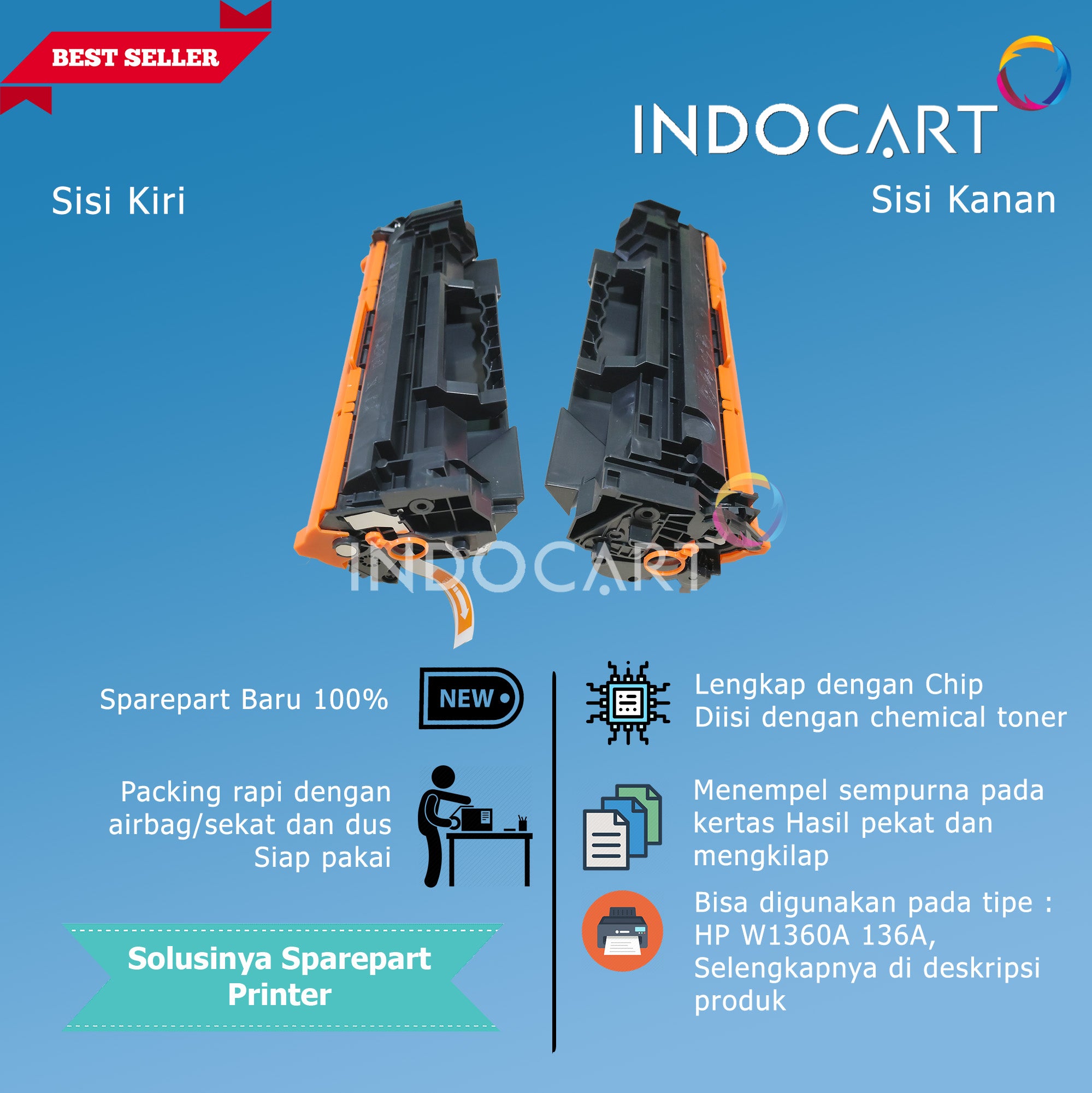 Toner Cartridge Compatible W1360A 136A HP LJ M211 M236 Dengan Chip