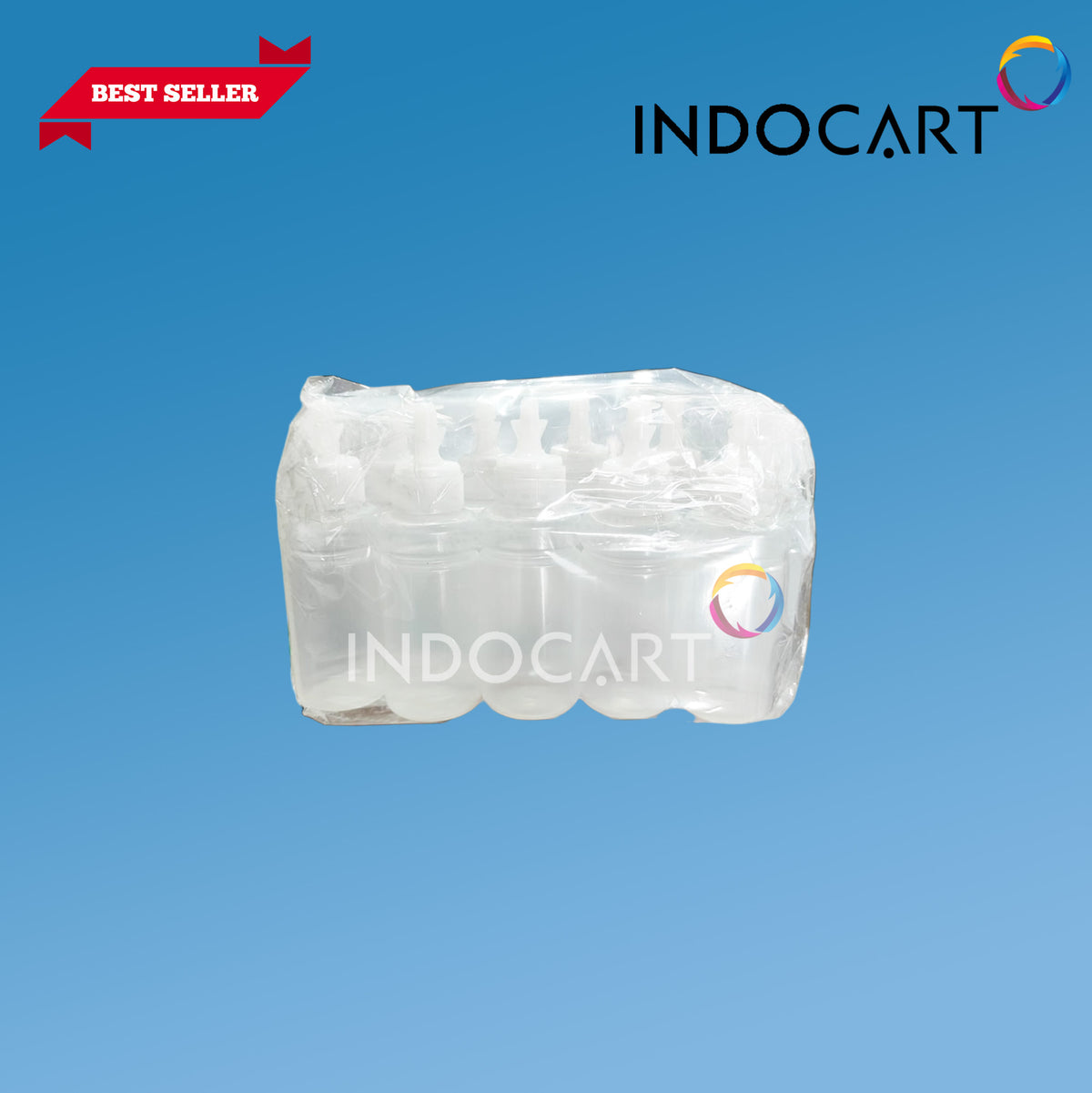 Botol Bulat 70ml Semi Transparant (HDPE) Plus Tutup Kerucut-Epson T664 T673-10Pcs