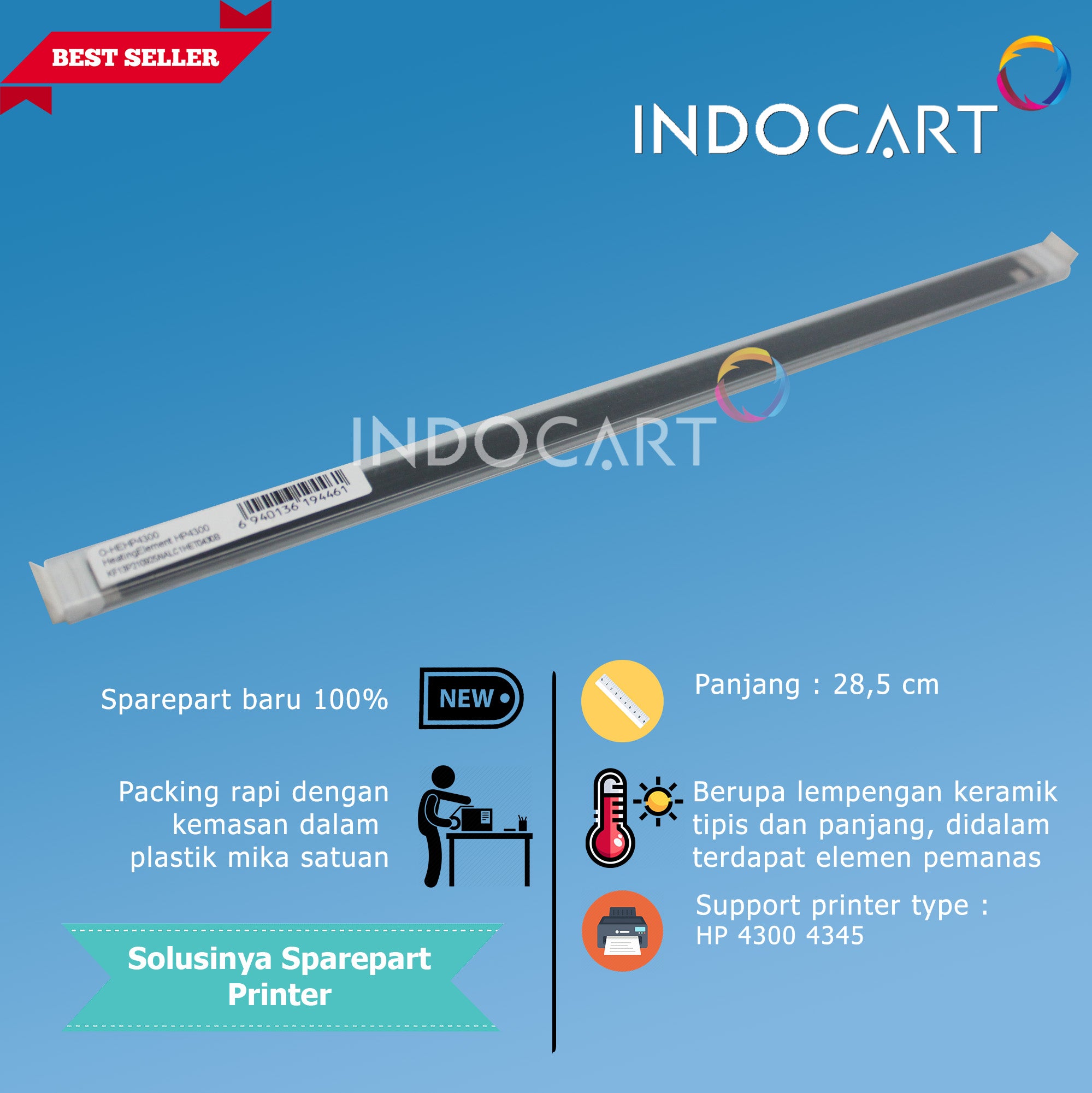 Heating Element-Keramik Fuser Pemanas-HP LaserJet 4300 4345