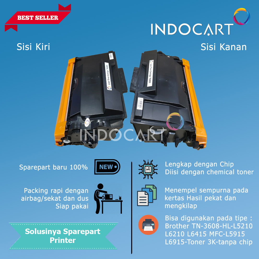 Toner Cartridge Compatible TN-3608 Untuk HL-L5210 L6210 L6415 MFC-L5915 L6915-3K