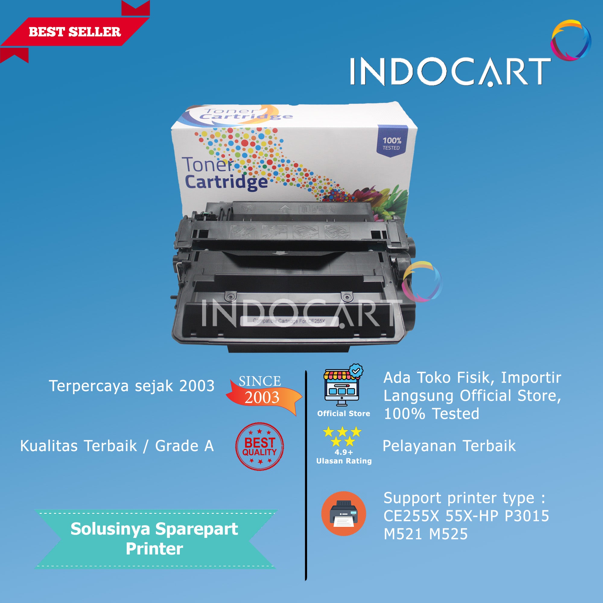 Toner Cartridge Compatible CE255X 55X-Printer LaserJet HP P3015 M521 M525