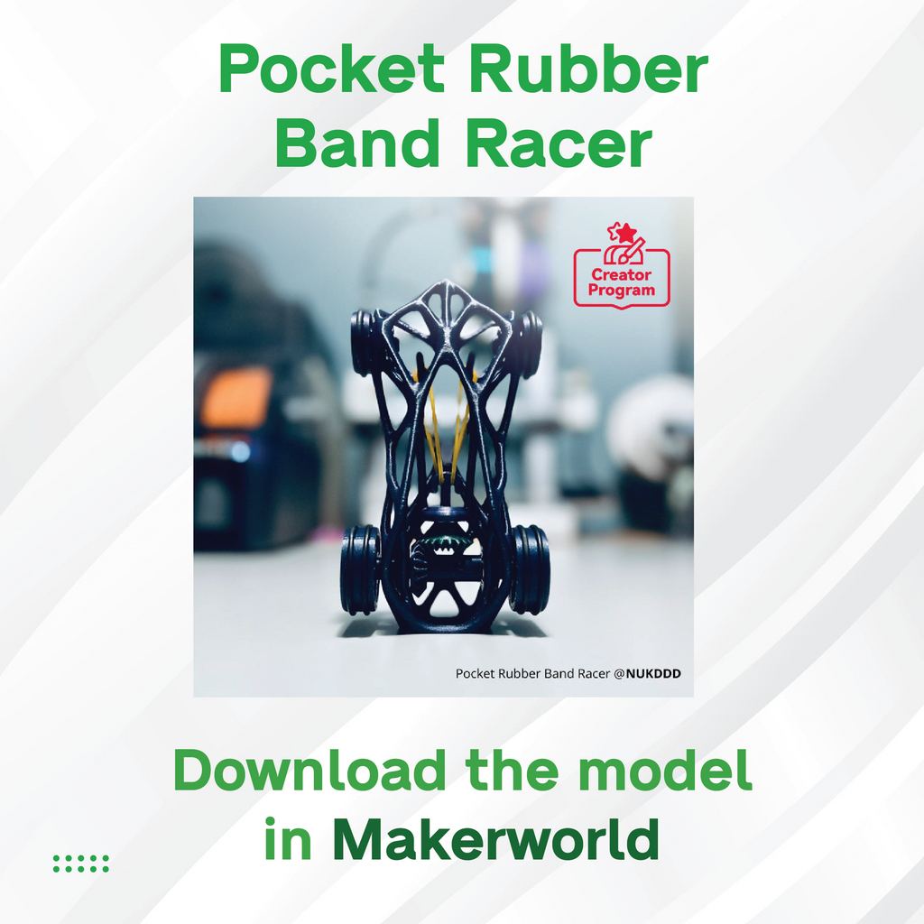 3D Maker's Supply Parts BambuLab Pocket Rubber Band Racer