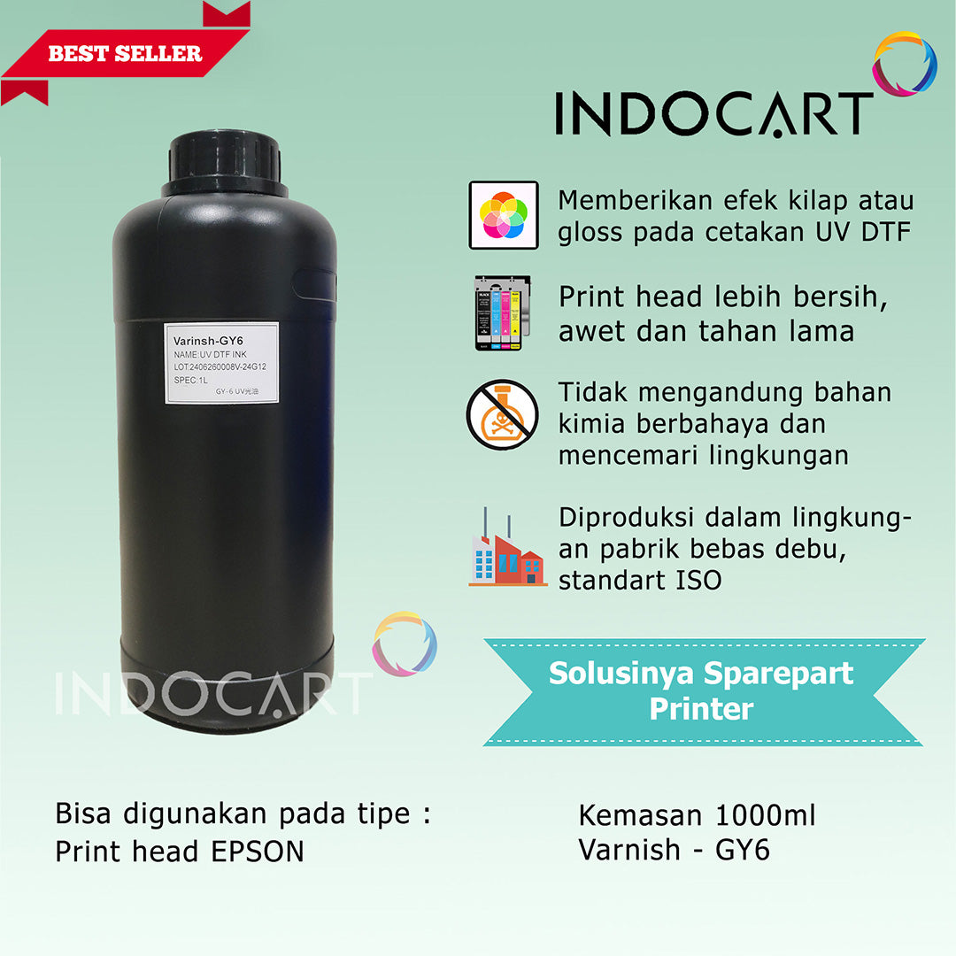 Tinta Varnish GY6 UV DTF Epson Direct Transfer Film Premium Ink-1Kg