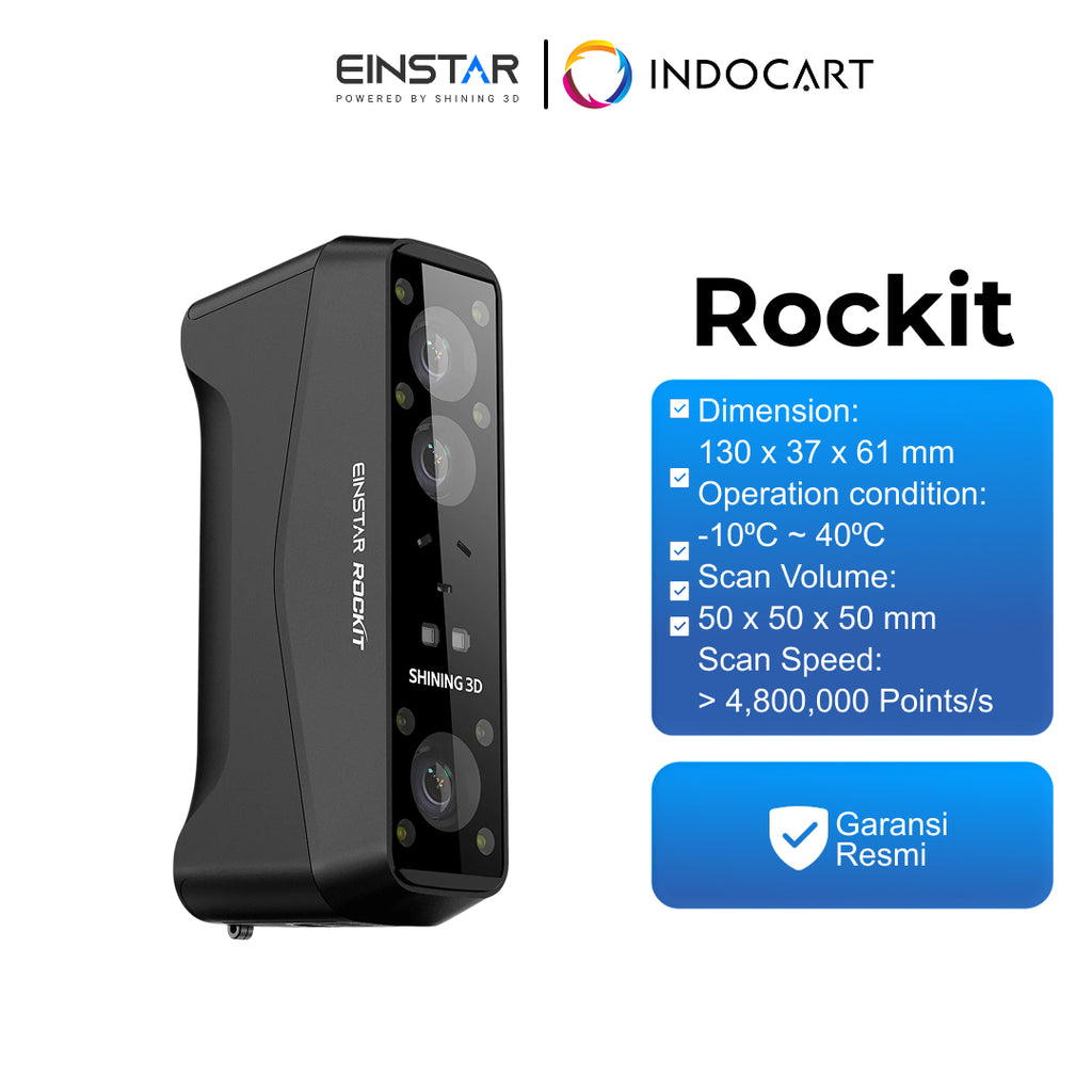 3D Scanner Einstar Rockit Wireless Free High Precision with Dual Light Source Blue Laser + IR VCSEL