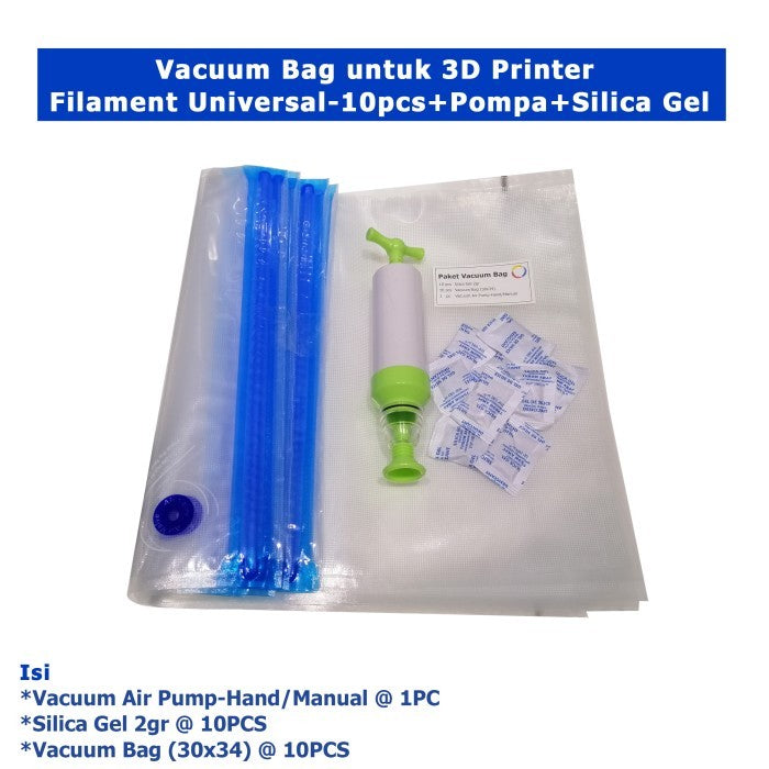 Vacuum Bag 3D Printer Filament Universal-10pcs+Pompa+Silica Gel