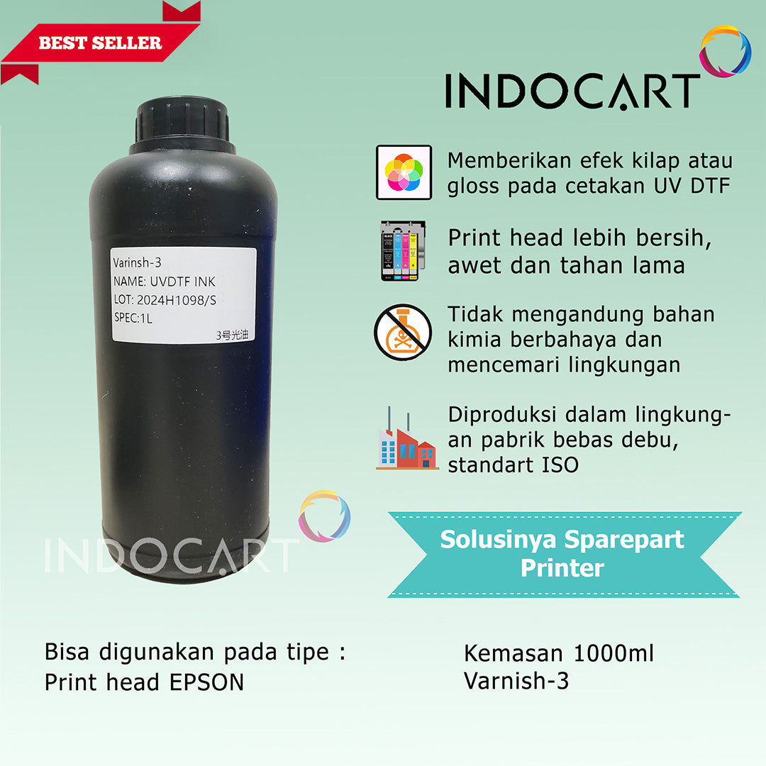 Tinta Varnish 3 UV DTF Epson Direct Transfer Film Premium Ink-1Kg