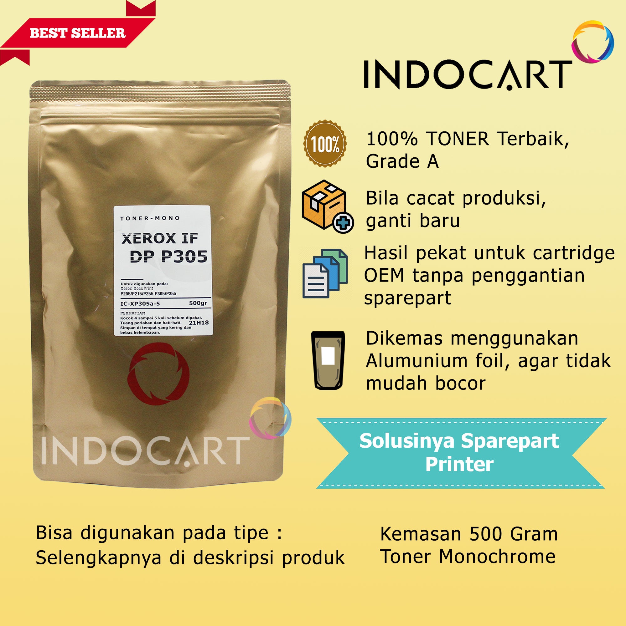 Serbuk Toner Jepang CT201937 CT201948-Xerox DocuPrint P355 P455 M355 M455-500gr