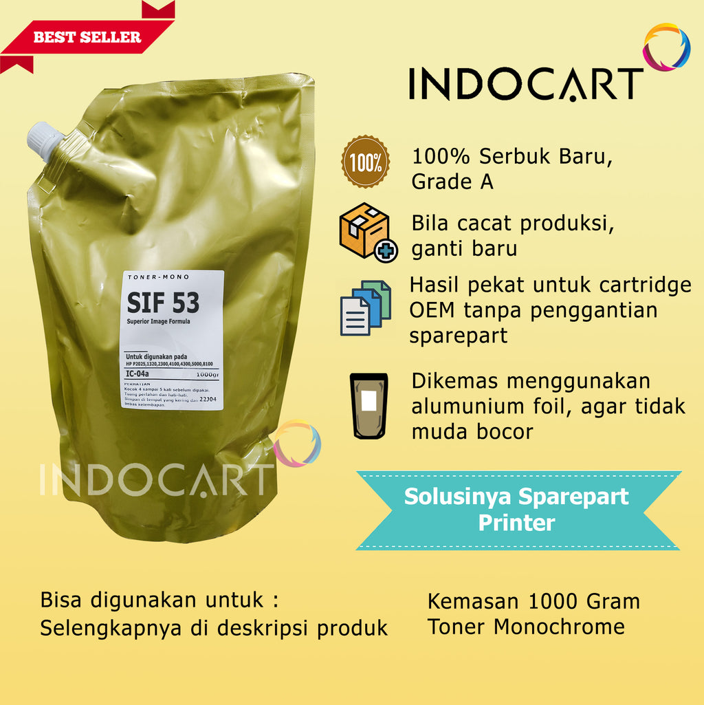 Serbuk Toner SIF-53 CRG 310 039 333 309 FX9 FX10 CRG 104-Canon LBP 3460 8100 3500 351 L100-1Kg