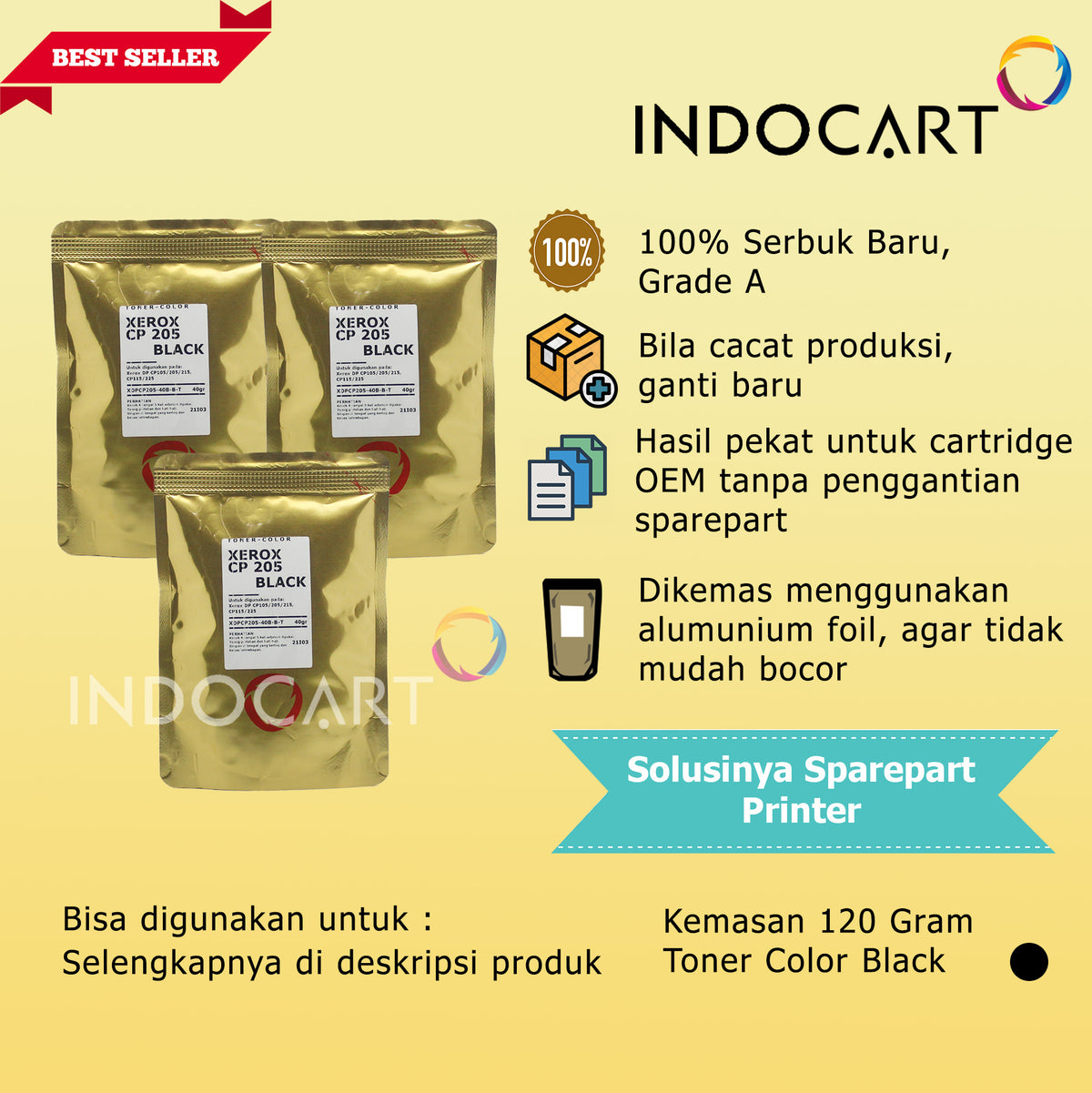 Serbuk Toner Warna Jepang-Xerox DocuPrint CP105 CP205 CP215 CM205 CM215 (40gr-120gr)