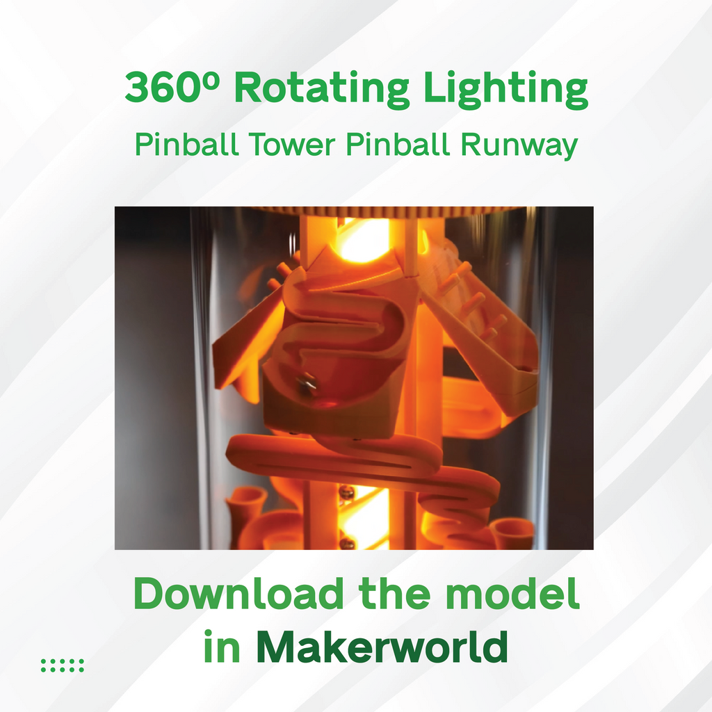 3D Printer Maker's Supply Parts BambuLab 360° Rotating Lighting Pinball Tower Pinball Runway