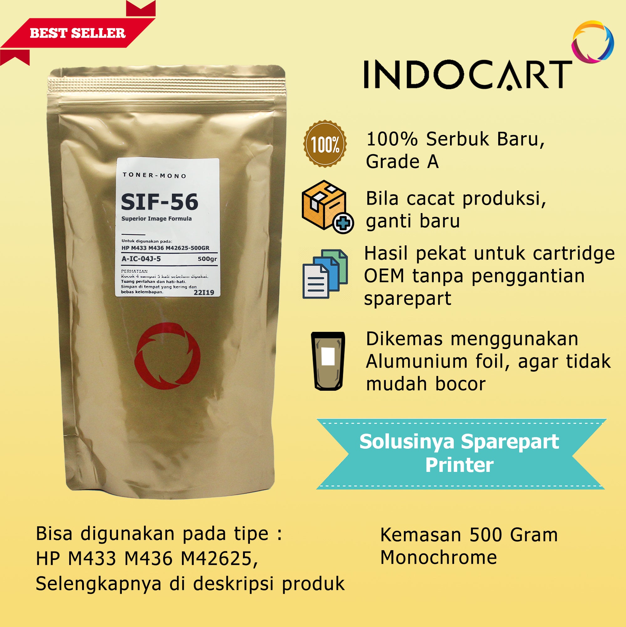 Serbuk Toner SIF-56 W9004MC W9005MC W9025MC-HP E60055 MFP E72525 E72425-500gr