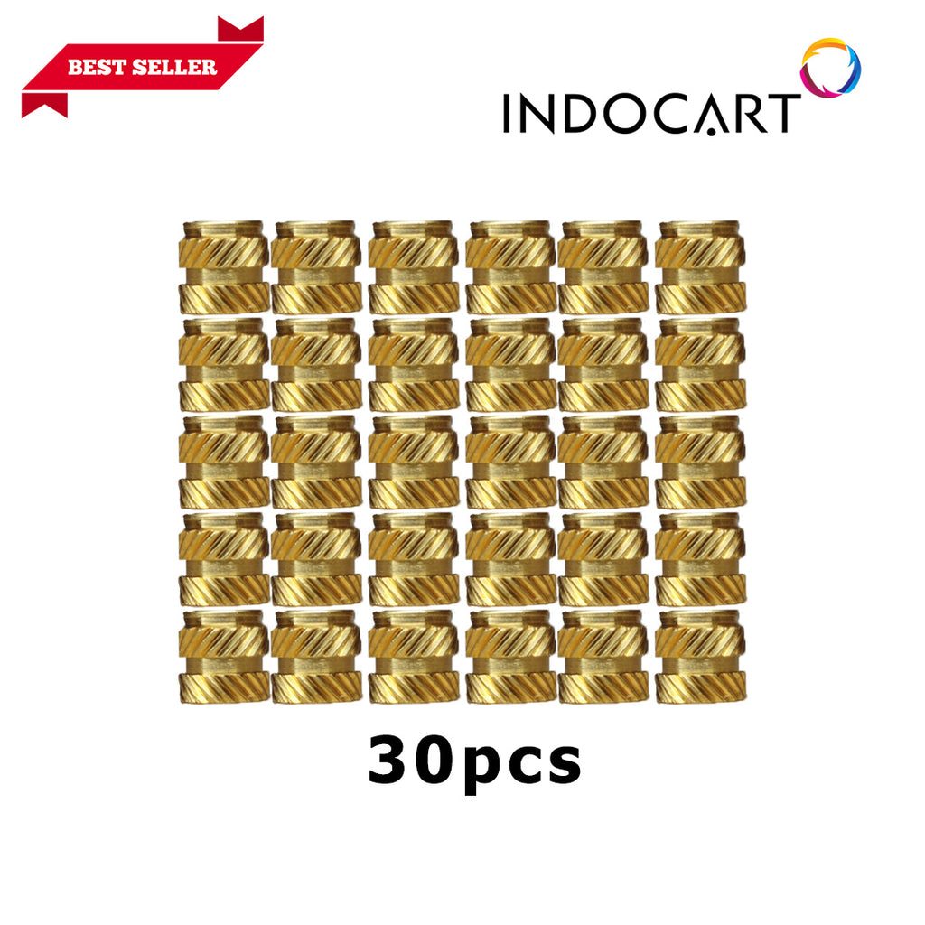 3D Printer Tools CMP Brass Heat Insert Nuts M6 Double Twill Knurled Injection-30Pcs