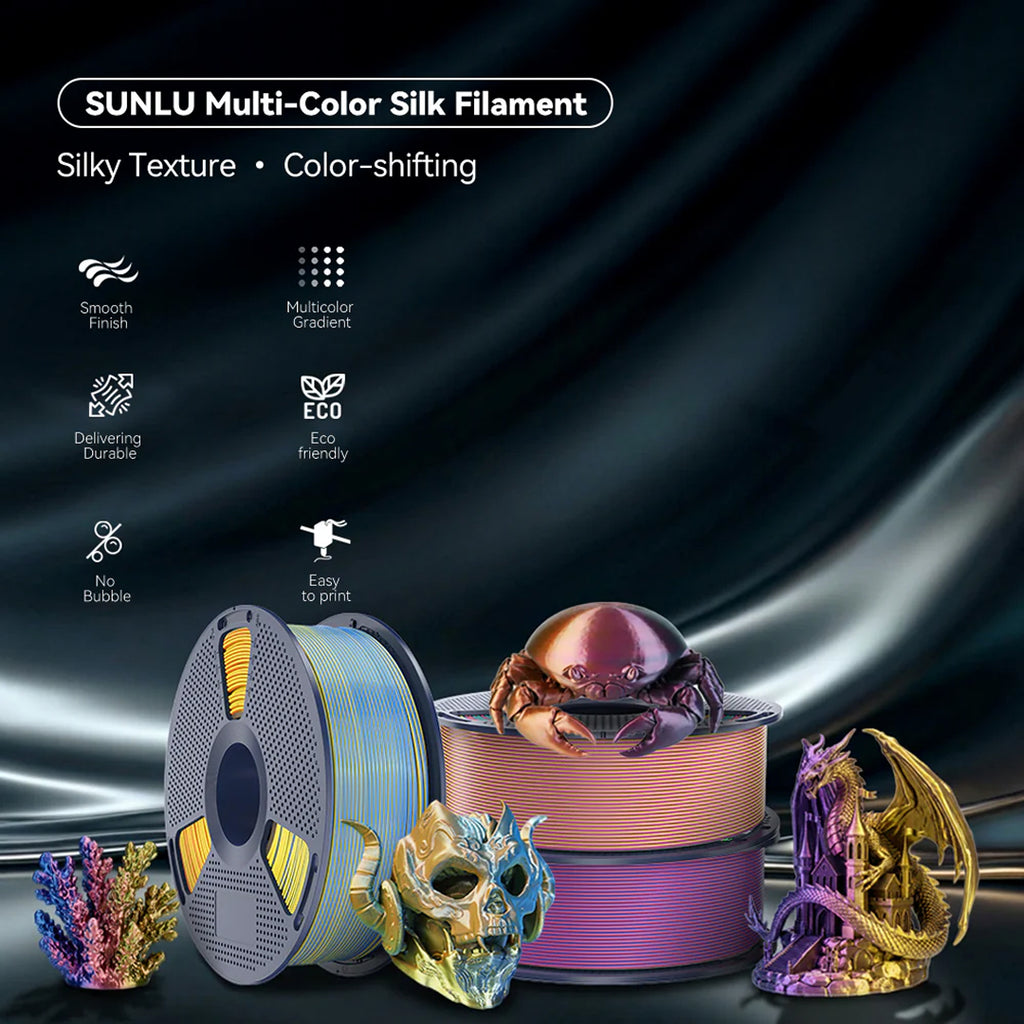 3D Printer Filament SUNLU SILK PLA Dual Color Filament 1.75mm 1Kg