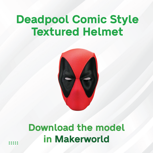 3D Maker's Supply Parts BambuLab Textured Helmet Collection Deadpool Comic Style Textured Helment
