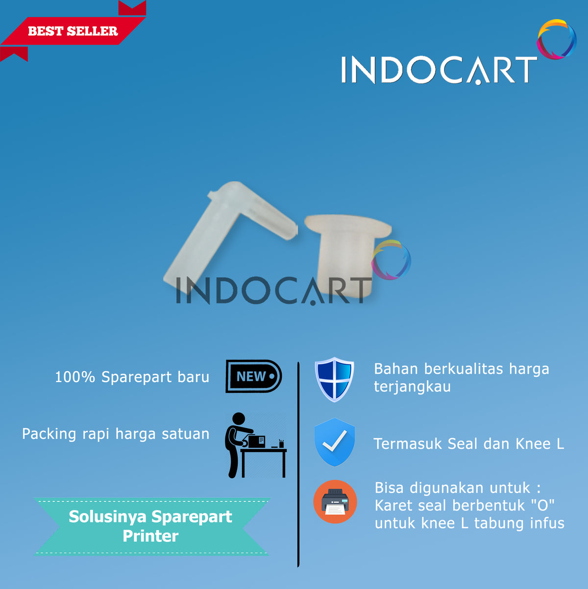 Knee L+Seal Karet Tabung Infus Modif CISS HP Canon Epson Import-100 Set