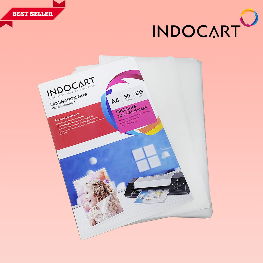 IndoCart Lamination Film Transparent Ukuran A4-216x330x125mic-50 Lembar