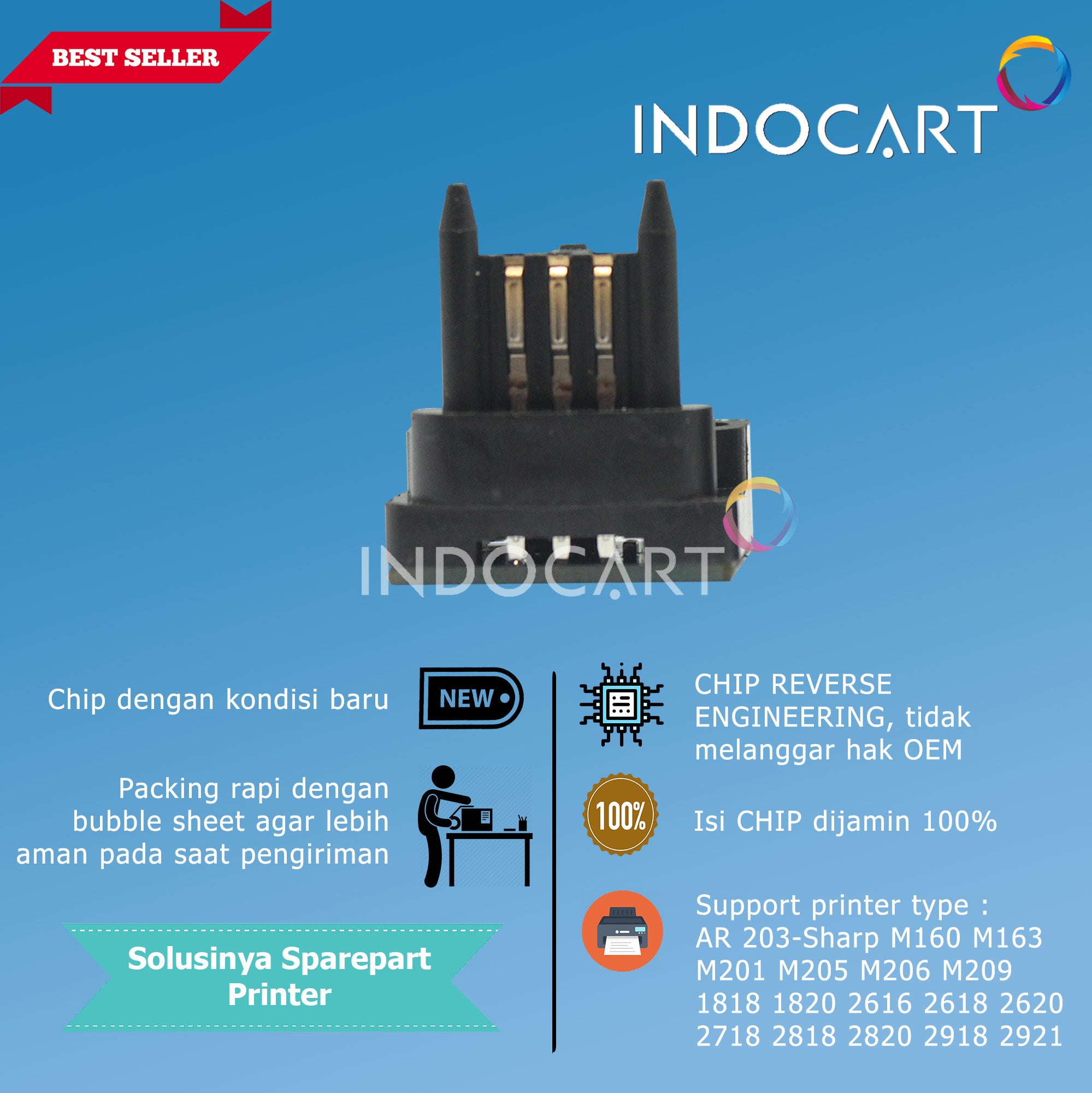 Chip AR 203-Sharp M160 M163 M201 M205 M206 M209 1818 1820 2616 2618 2620 2718 2818 2820 2918 2921-16K