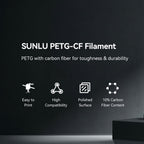 3D Printer Filament SUNLU PETG Carbon Fiber Boosts Toughness and Impact Strength PETG Filament Black 1.75mm 1kg