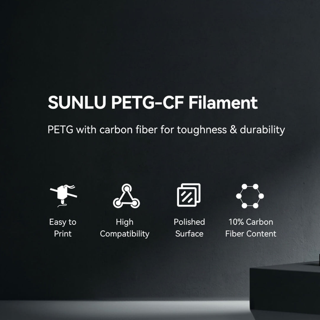 3D Printer Filament SUNLU PETG Carbon Fiber Boosts Toughness and Impact Strength PETG Filament Black 1.75mm 1kg