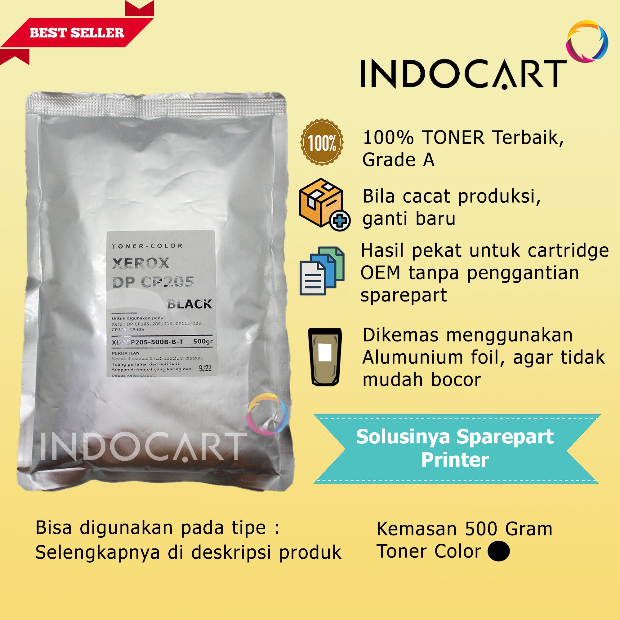 Serbuk Toner Warna Jepang-Xerox DocuPrint CP115 CP116 CP225 CM115 CM225-500gr
