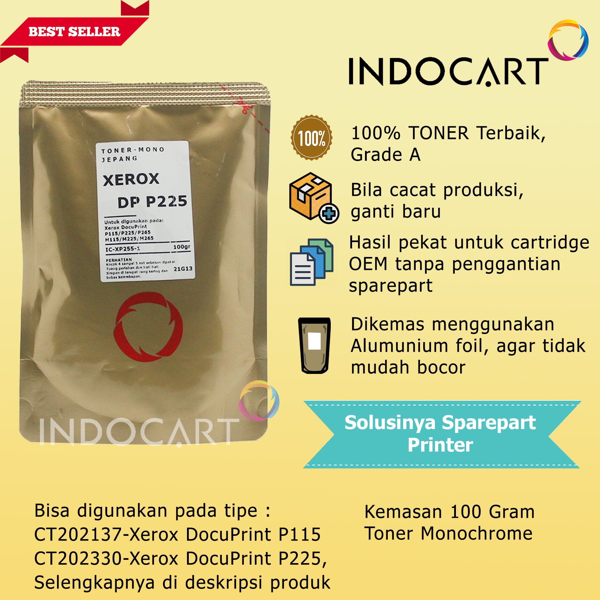 Serbuk Toner Jepang CT202877 CT202878-Xerox DocuPrint P285 M285