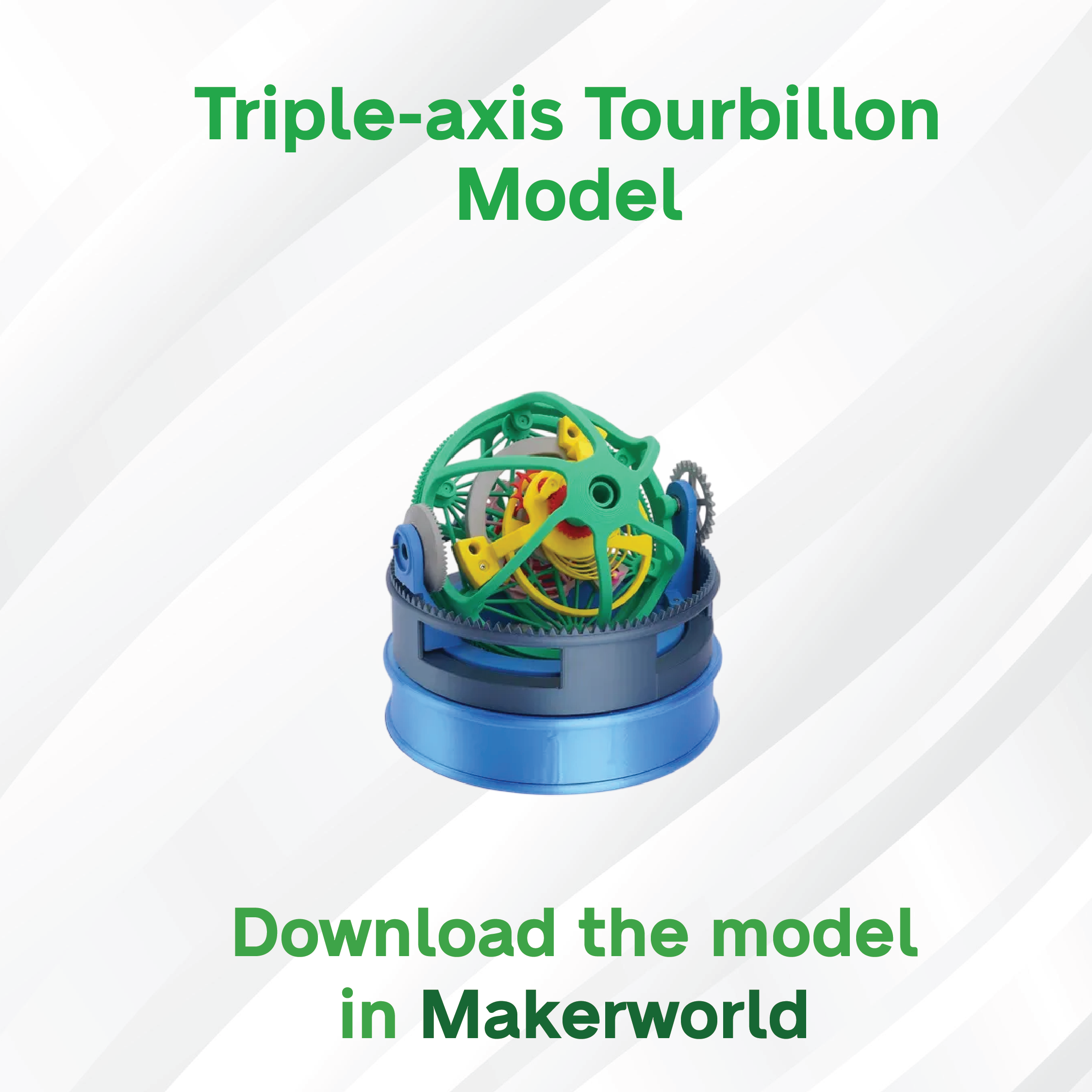 3D Maker's Supply Parts BambuLab Triple Axis Tourbillon Model Comp Kit 007