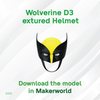 3D Maker's Supply Parts BambuLab Textured Helmet Collection Wolverine D3 Textured Helmet