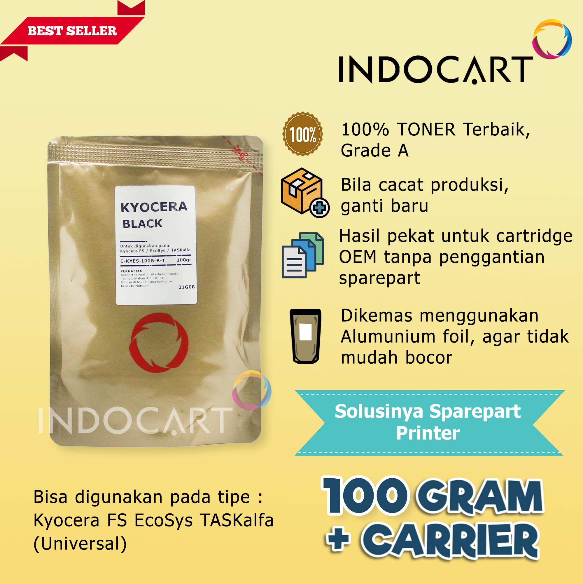 Serbuk Toner Warna Jepang Compatible-Carrier/Developer TASKalfa 2552ci 3252ci-100gr