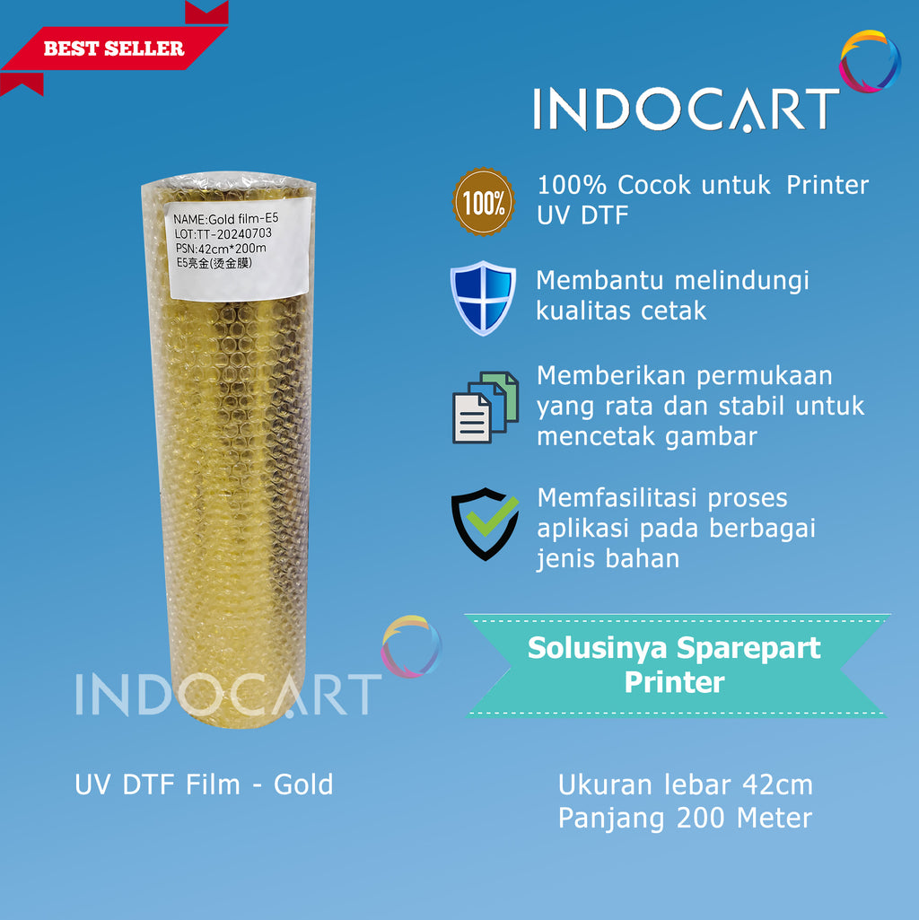 PET Film UV DTF Gold Premium High Quality