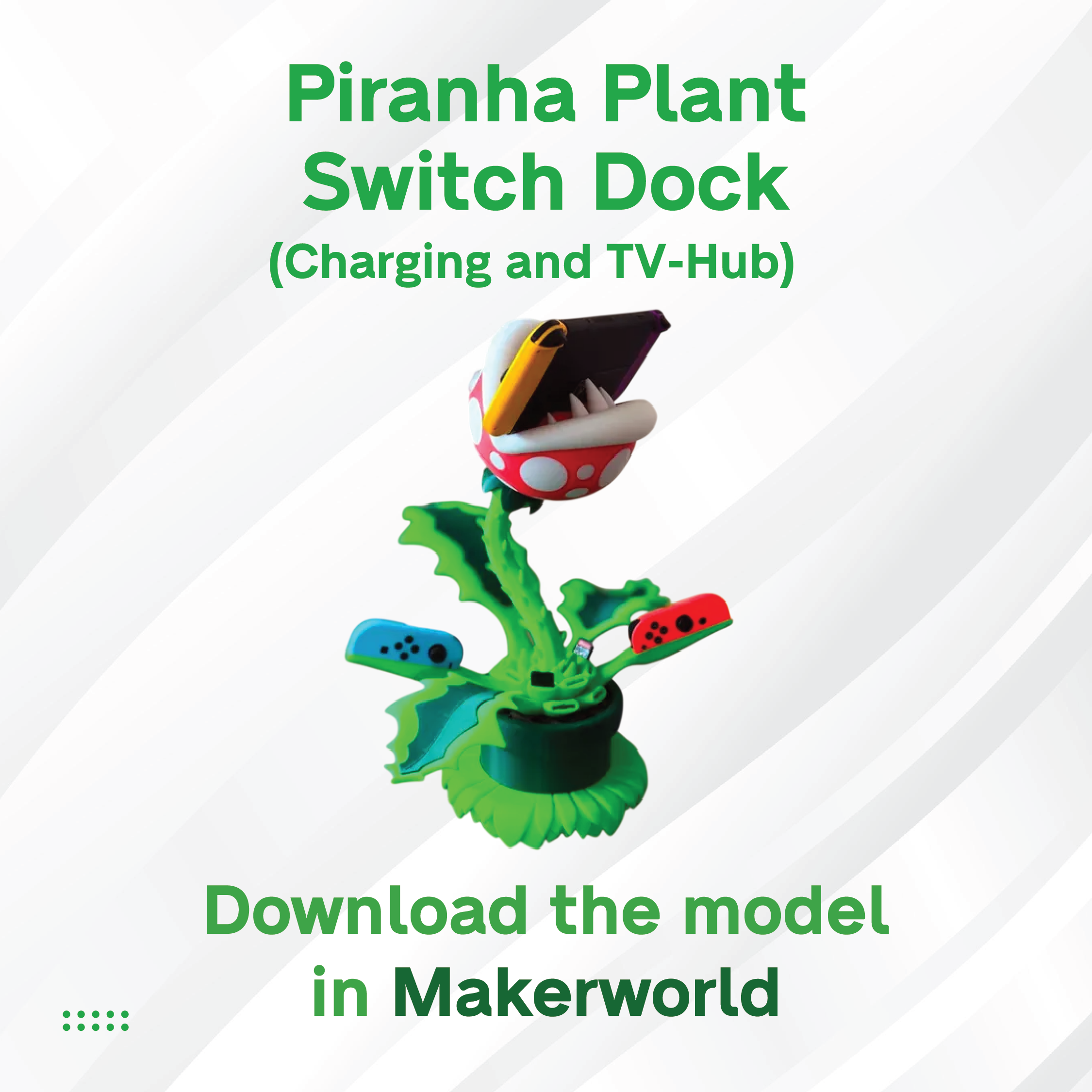 3D Maker's Supply Parts BambuLab Piranha Plant Switch Dock (Charging and TV Hub)
