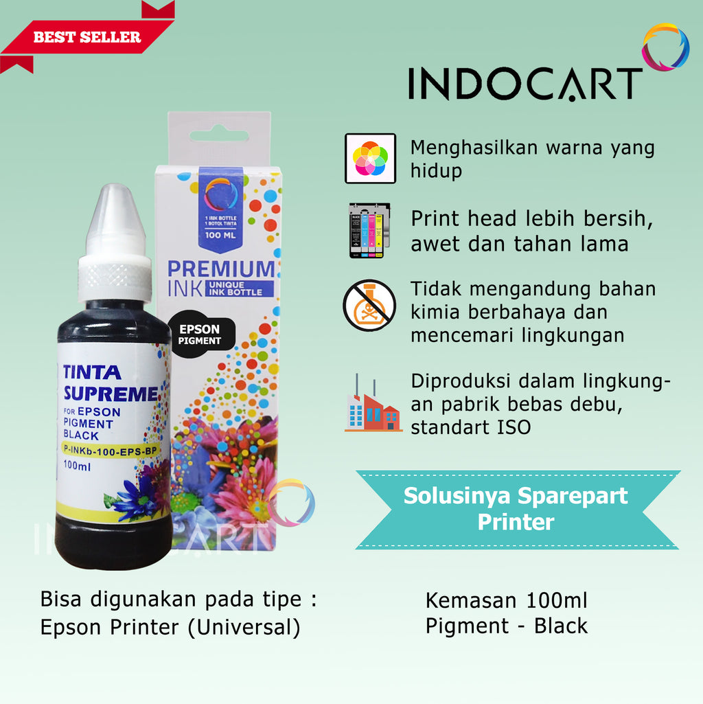 Tinta Refill Printer Epson Pigment Ink 100ml-Dengan Dus