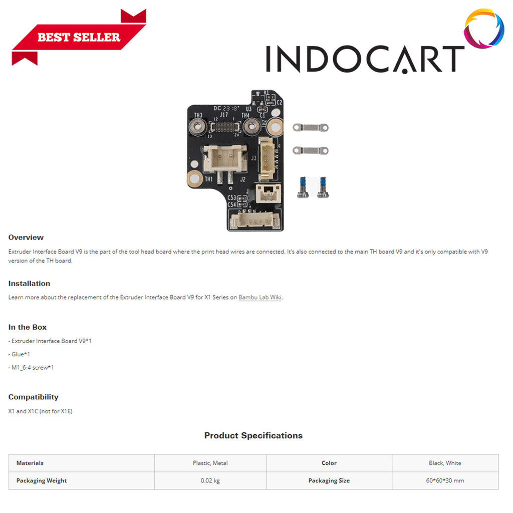 3D Printer Parts BambuLab Extruder Interface Board V9 X1C