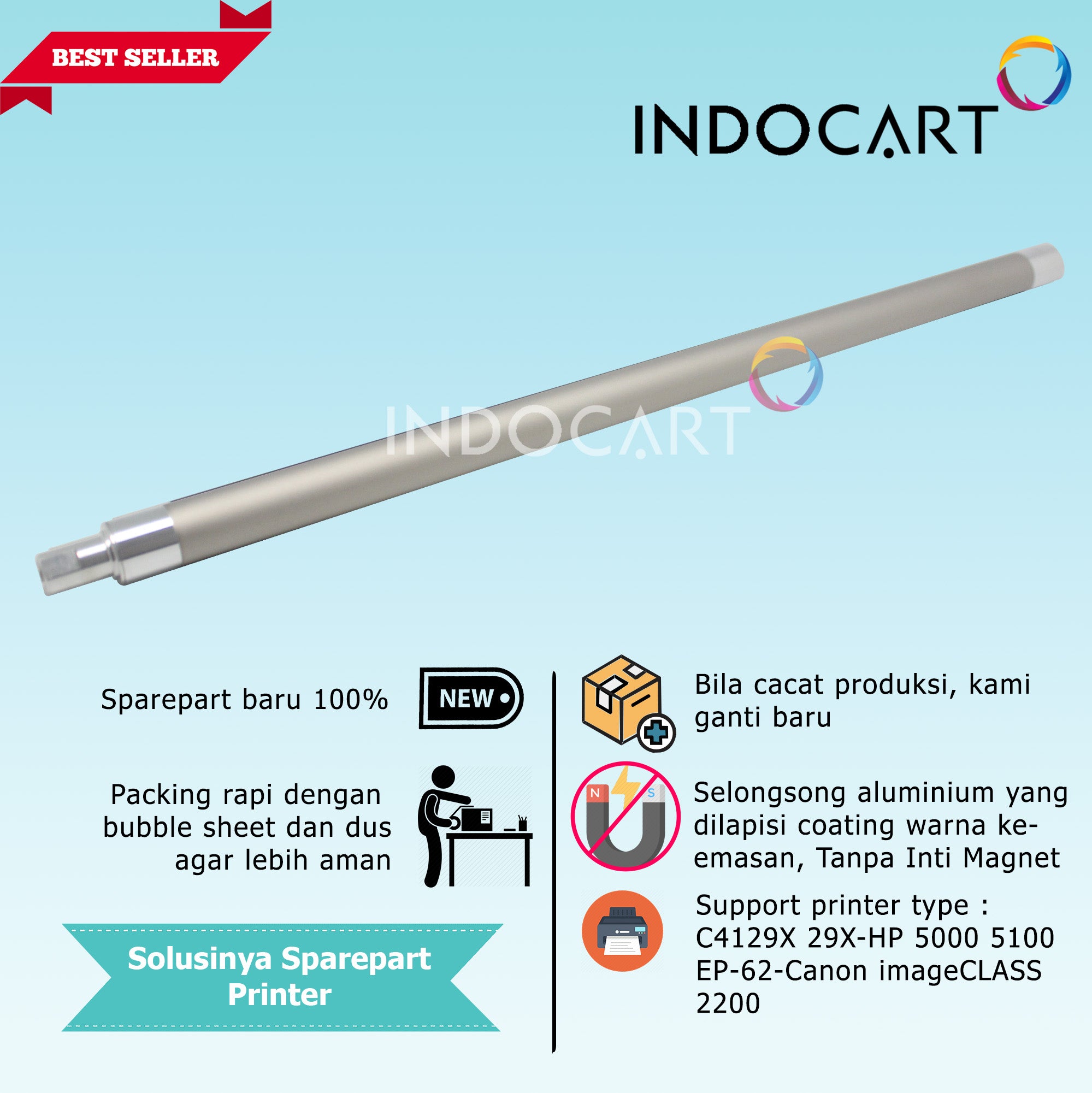 Magnet Roller Sleeve Perak C4129X 29X-HP LaserJet 5000 5100
