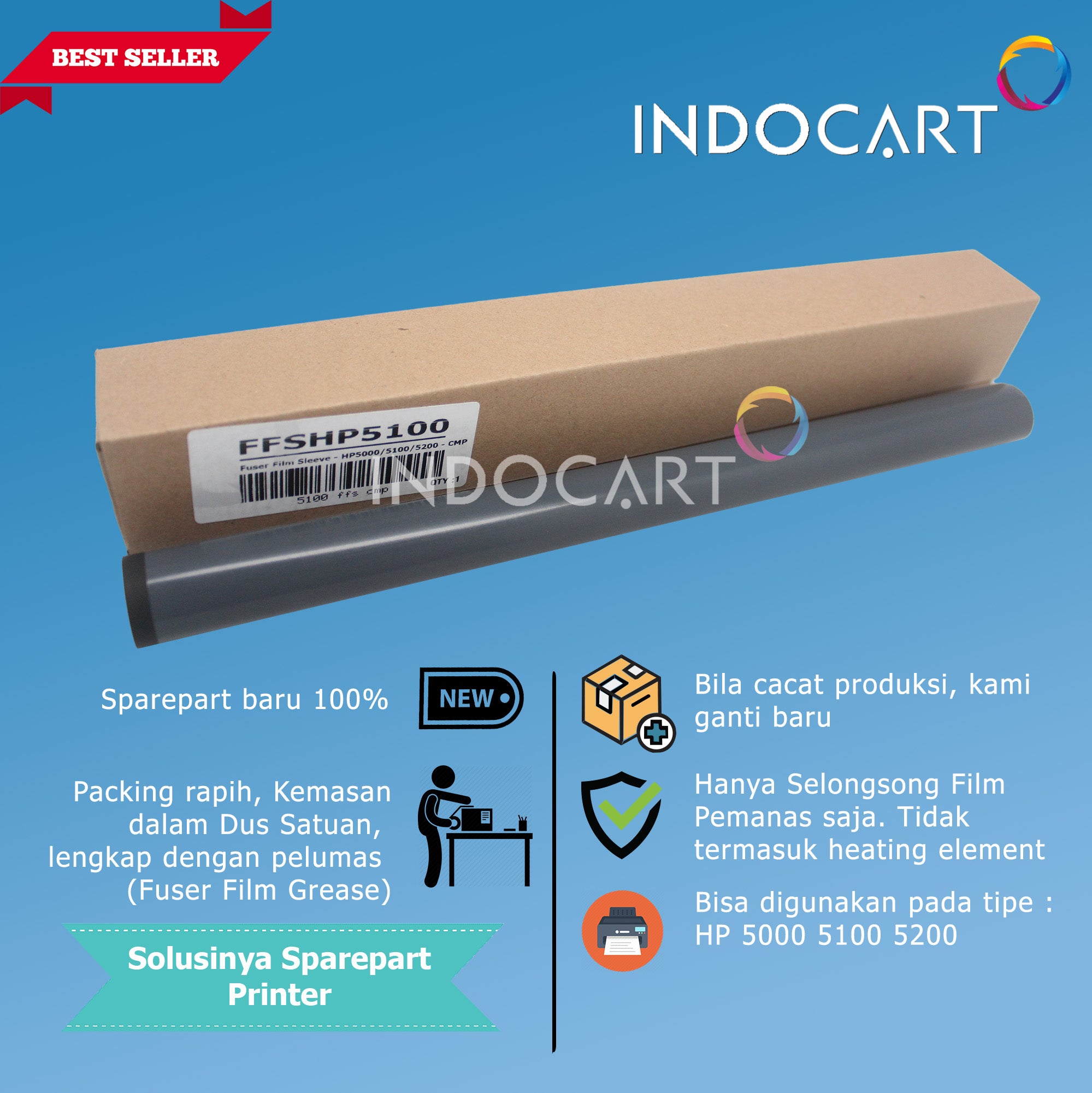 Fuser Film Sleeve-HP LaserJet 5000 5100 5200 M5025-CMP
