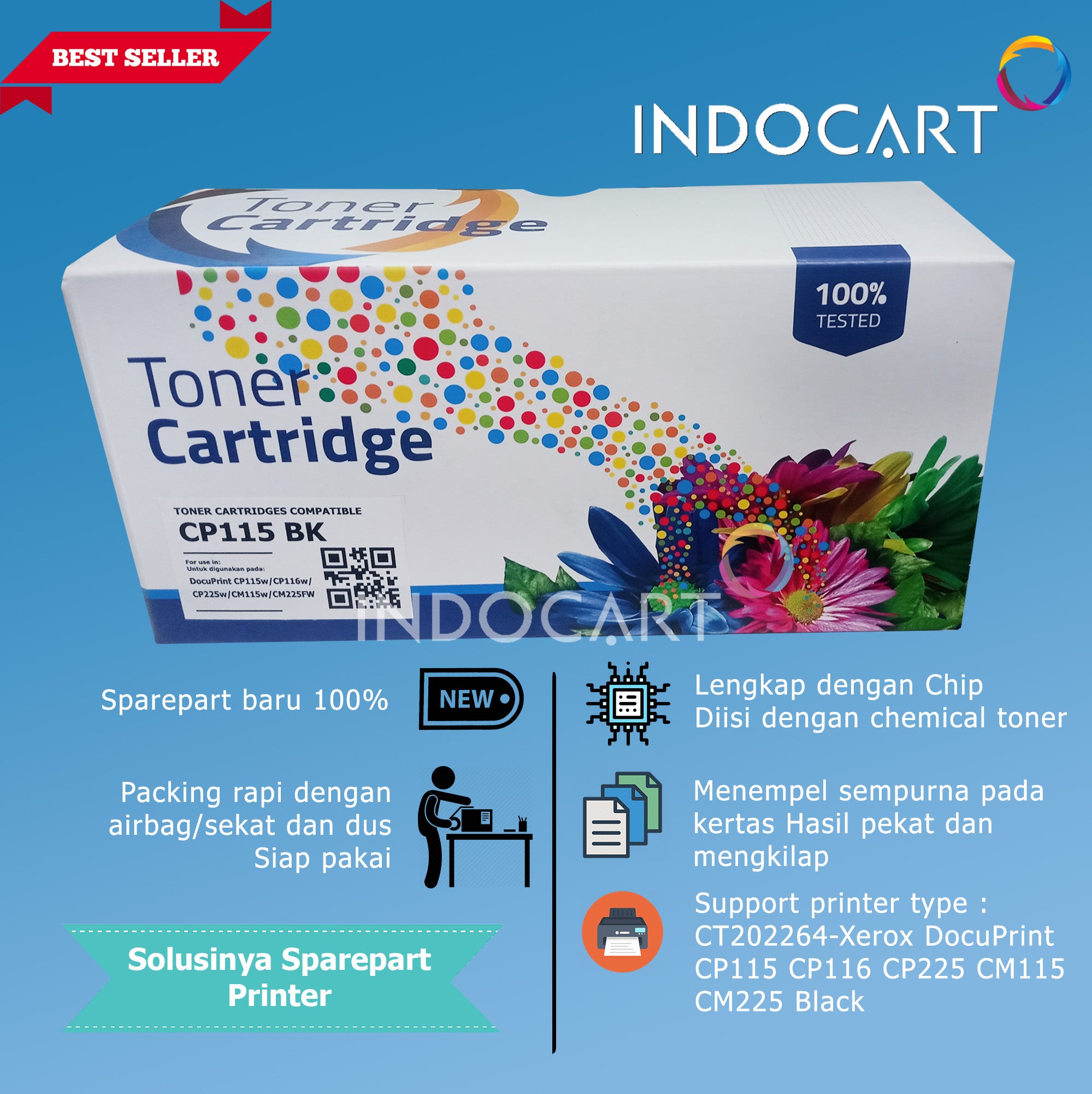 Toner Cartridge Compatible CT202264 CT202265 CT202266 CT202267-Xerox CP115 CP225 CM115 CM225
