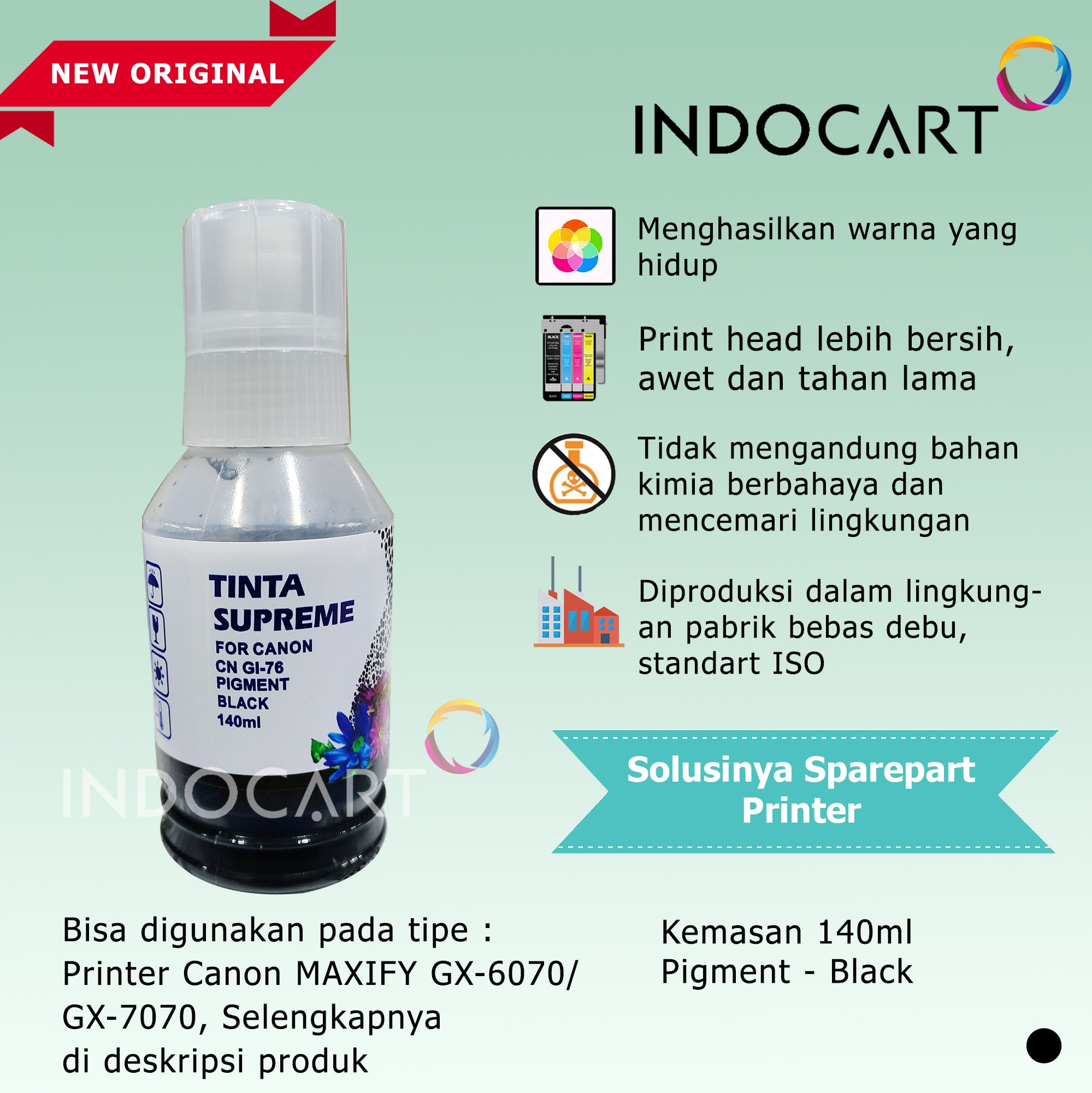 Tinta Supreme Canon GI-76 GI76 Compatible Pigment Ink-Canon GX6070 GX7070-140ml