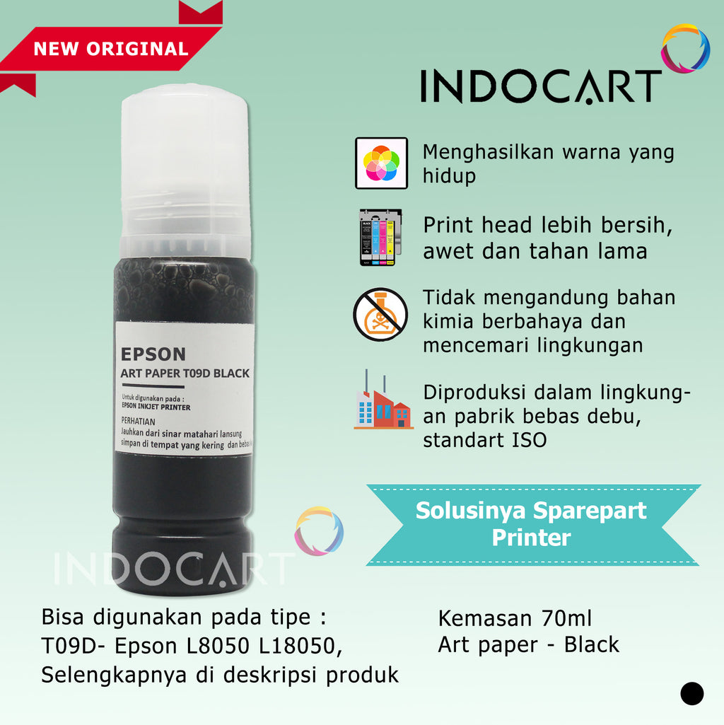 IndoCart Tinta Premium Refill Printer Epson 001 003 008 057 Art Paper Ink-70ml