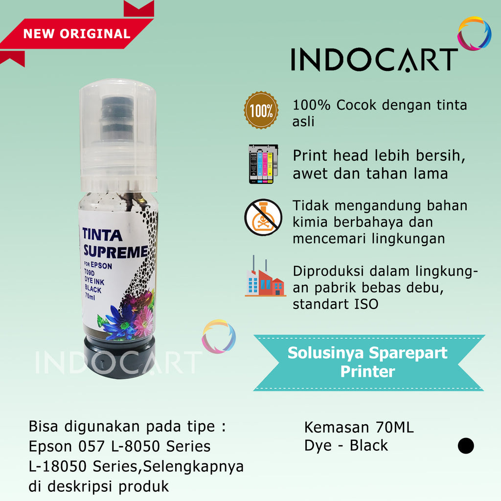 IndoCart Tinta Refill Printer Epson 057 6CL L8050 L18050 T09D 70ml