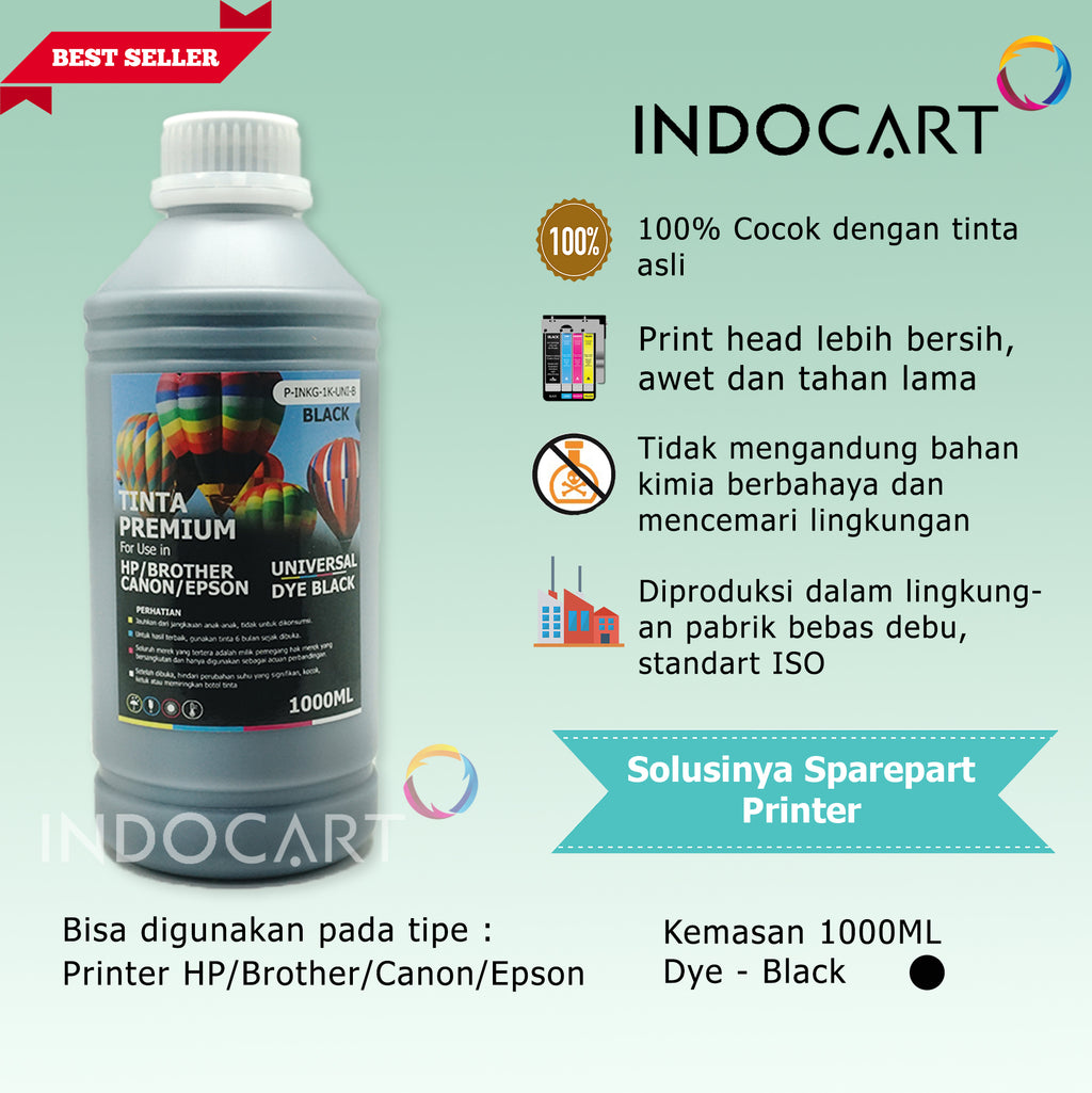 IndoCart Tinta Premium Canon PG 40 47 740 745 810 830-Dye Ink-1kg