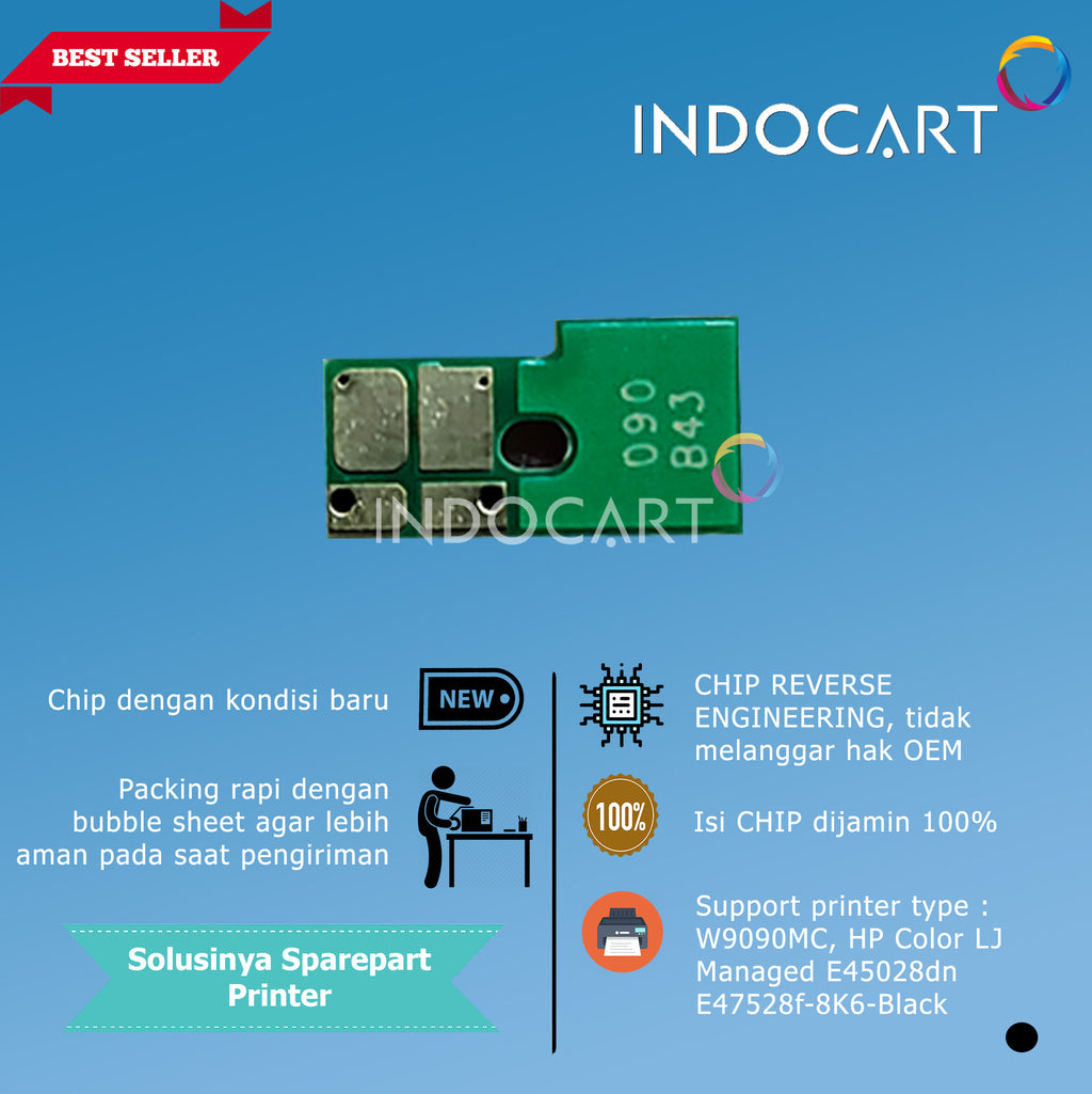 Chip W9090MC W9091MC W9092MC W9093MC-HP CLJ Managed E45028dn E47528f-Toner
