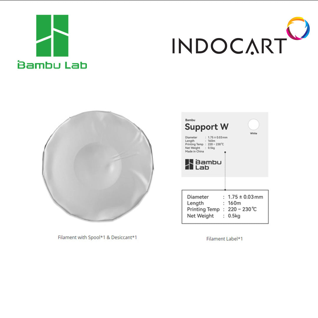 3D Printer FILAMENT BAMBULAB Support for PLA White Color 1.75mm 200gr