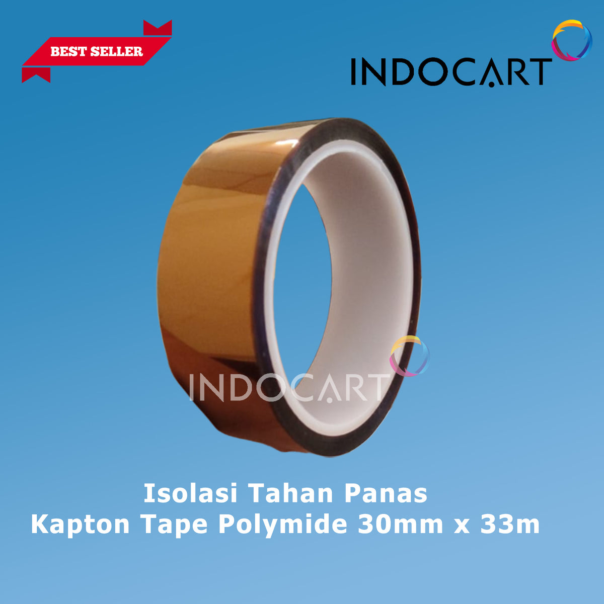 Isolasi Tahan Panas Heatproof Resistance Tape Kapton-Polymide 5mm 10mm 20mm 25mm 30mm