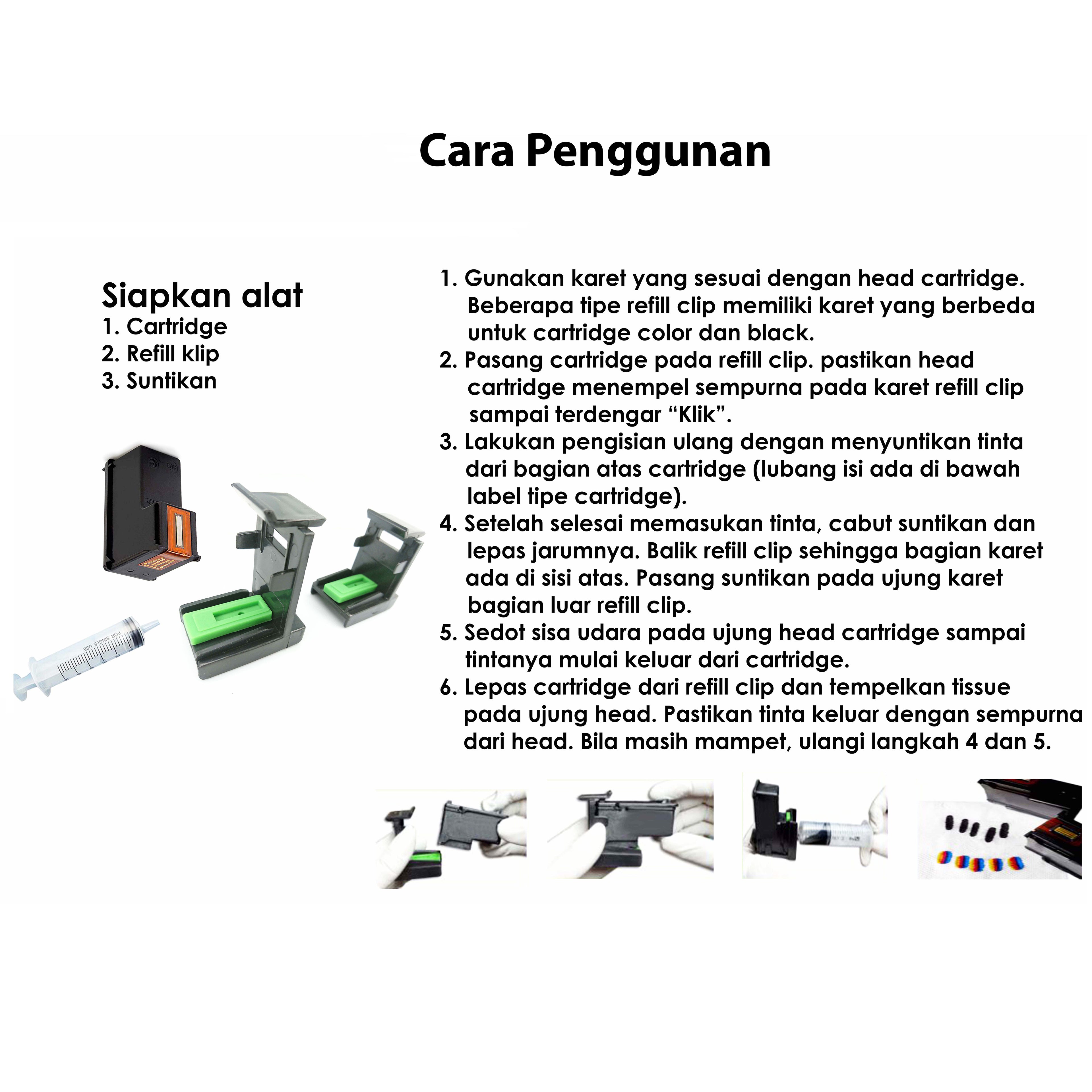 Refill Clip-Tool Kit-Klip Penyedot Tinta Cartridge Canon PG 740 CL 741