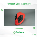 3D Maker's Supply Parts BambuLab Textured Helmet Collection Deadpool Comic Style Textured Helment