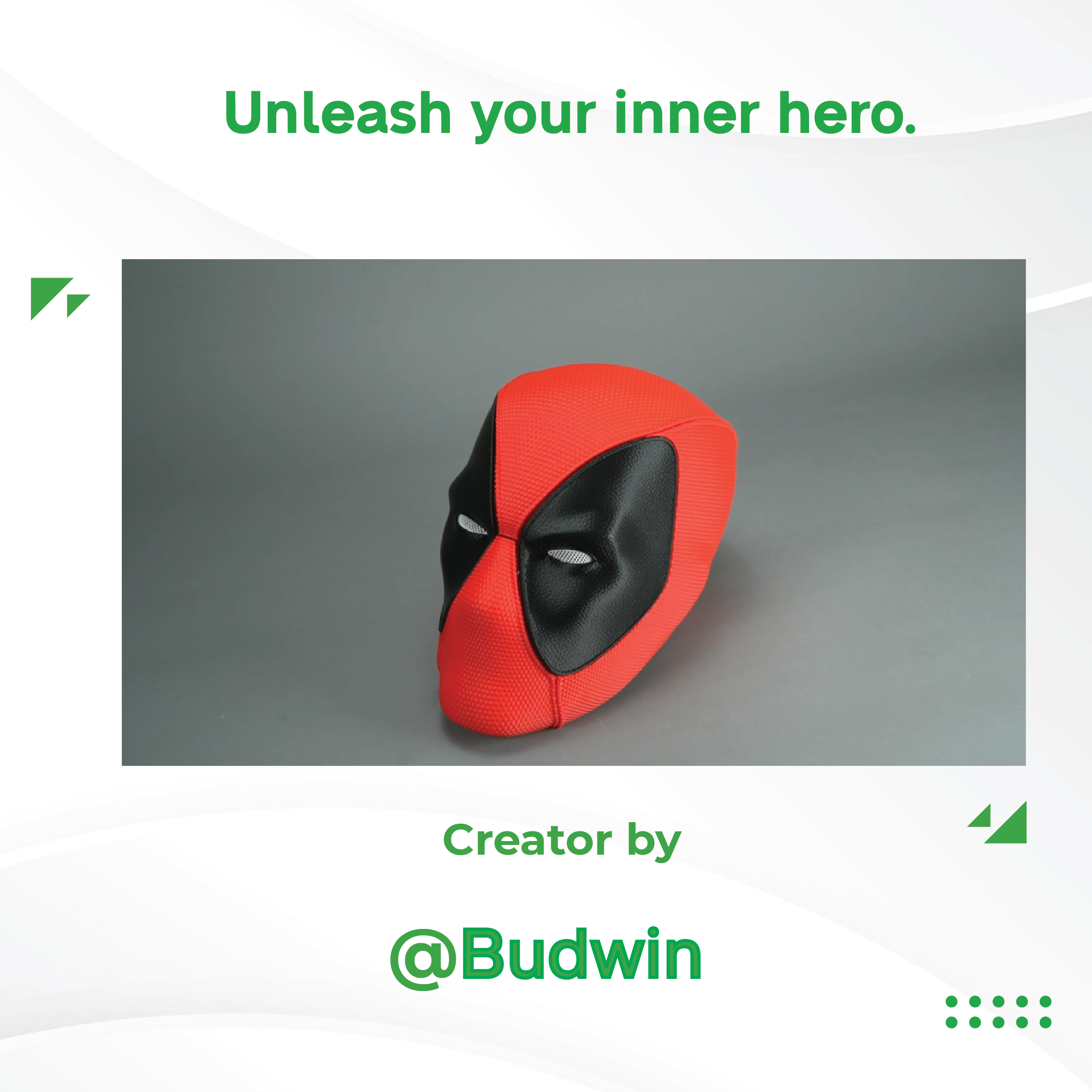 3D Maker's Supply Parts BambuLab Textured Helmet Collection Deadpool Comic Style Textured Helment