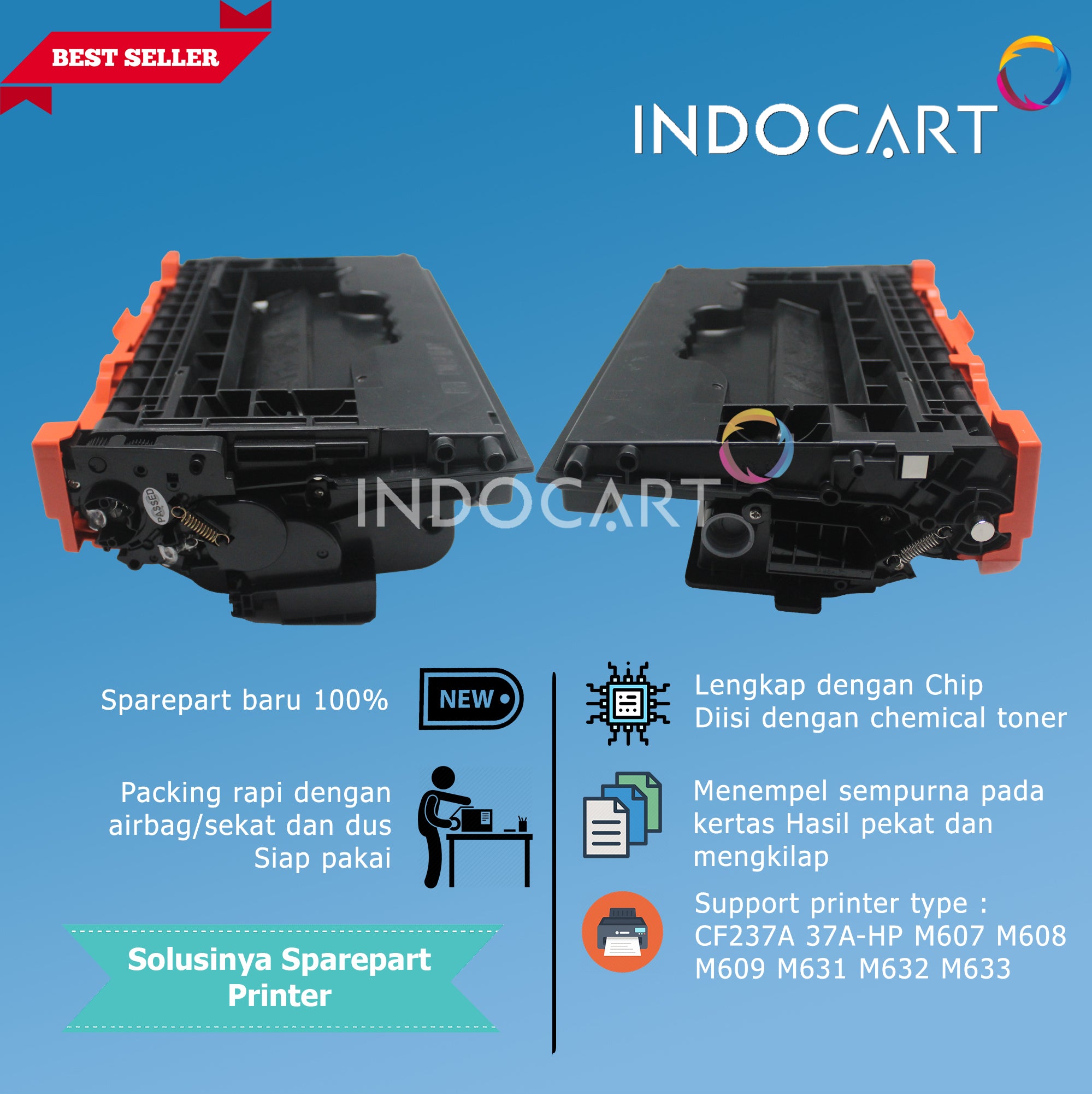 Toner Cartridge Compatible CF237A 37A-HP LJ M607 M608 M609 M631 M632 M633