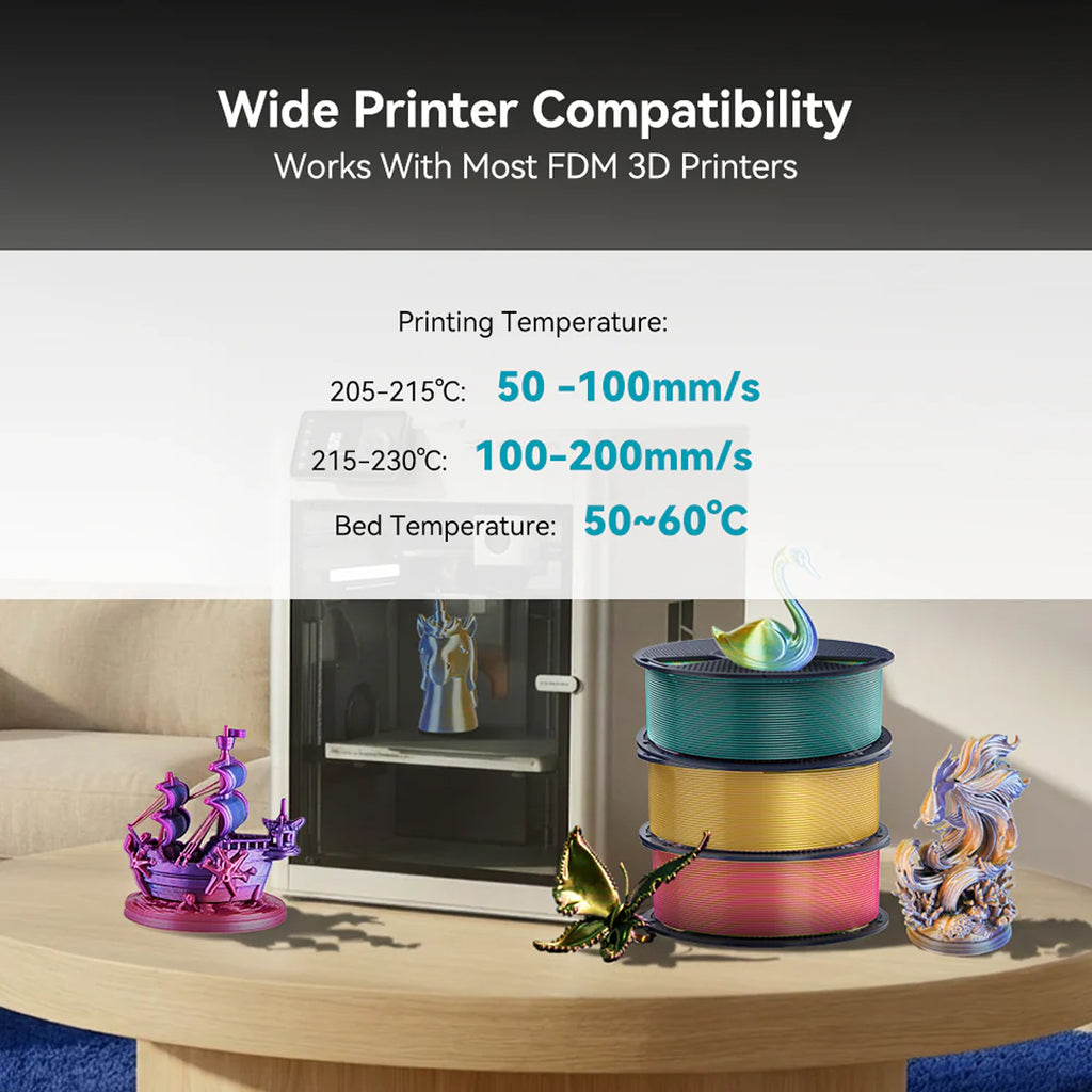 3D Printer Filament SUNLU SILK PLA Dual Color Filament 1.75mm 1Kg